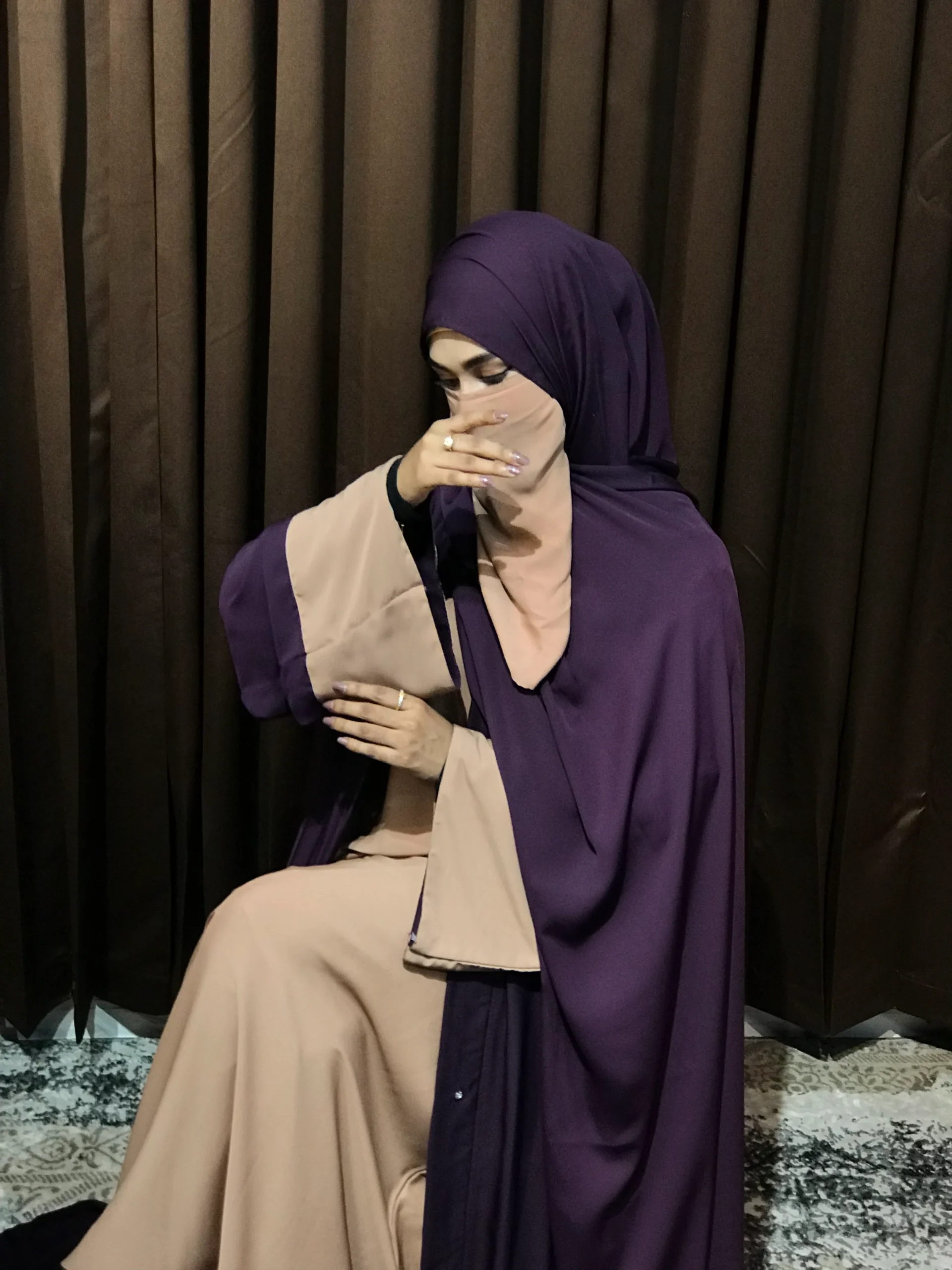 Premium Sabeen Abaya/Koti (Purple) - Image 4