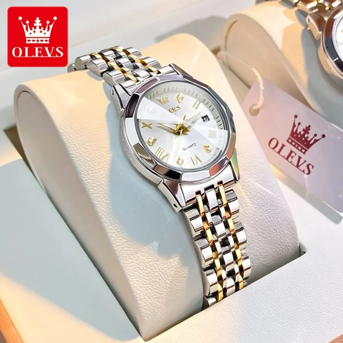 OLEVS MODEL 9931 WOMEN WATCH TOTON DIAL WHITE COLOUR WATCH FOR LADIS - Image 2