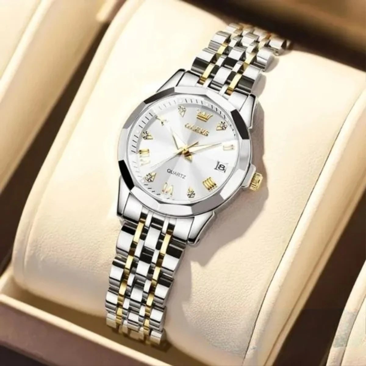 OLEVS MODEL 9931 WOMEN WATCH TOTON DIAL WHITE COLOUR WATCH FOR LADIS - Image 3