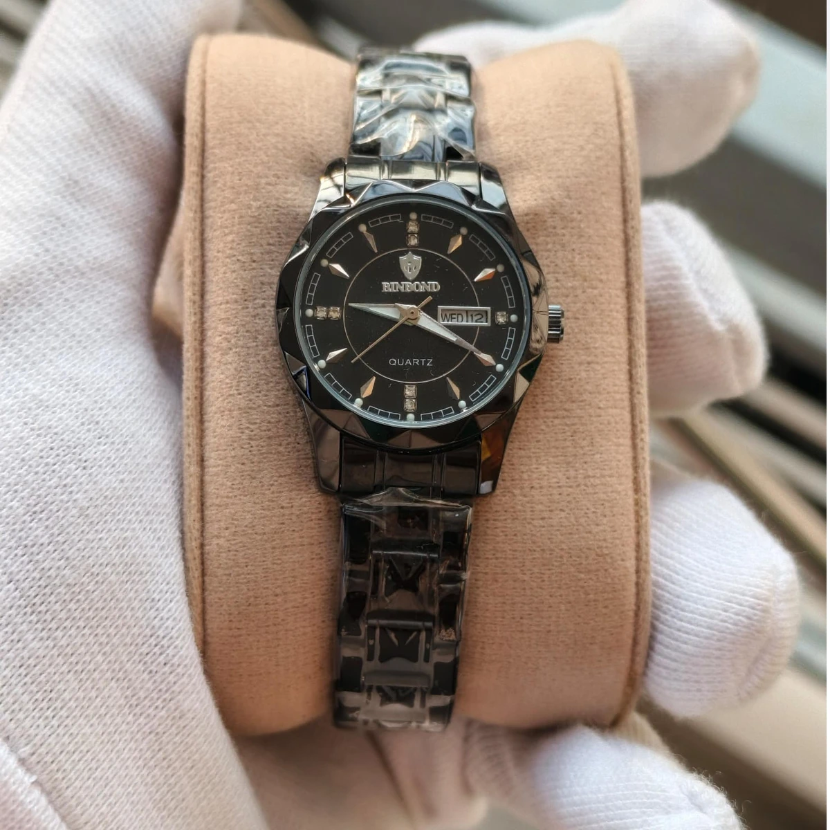 Luxury Binbond Stainless Steel Classic Waterproof Watch for Women Full black - Image 3