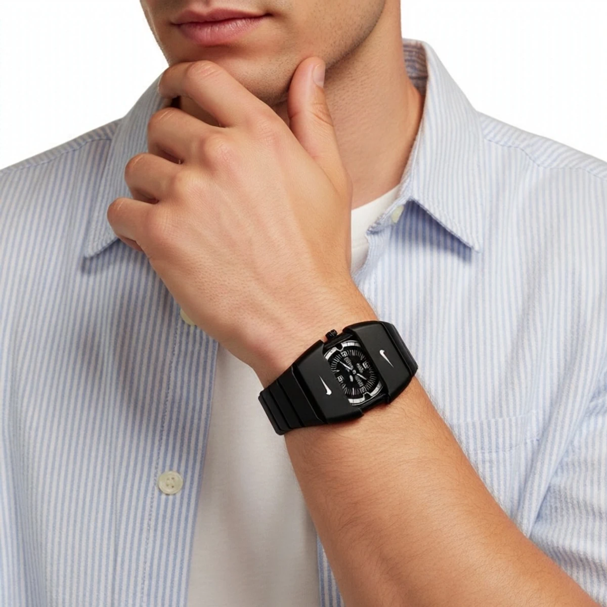 Premium Unisex Stylish Watch – Luxury Design - Nike Watch Model 9090 Full Black Colour Dial Black Or White - এক পিস ব্যাটারি ফ্রি - Image 4