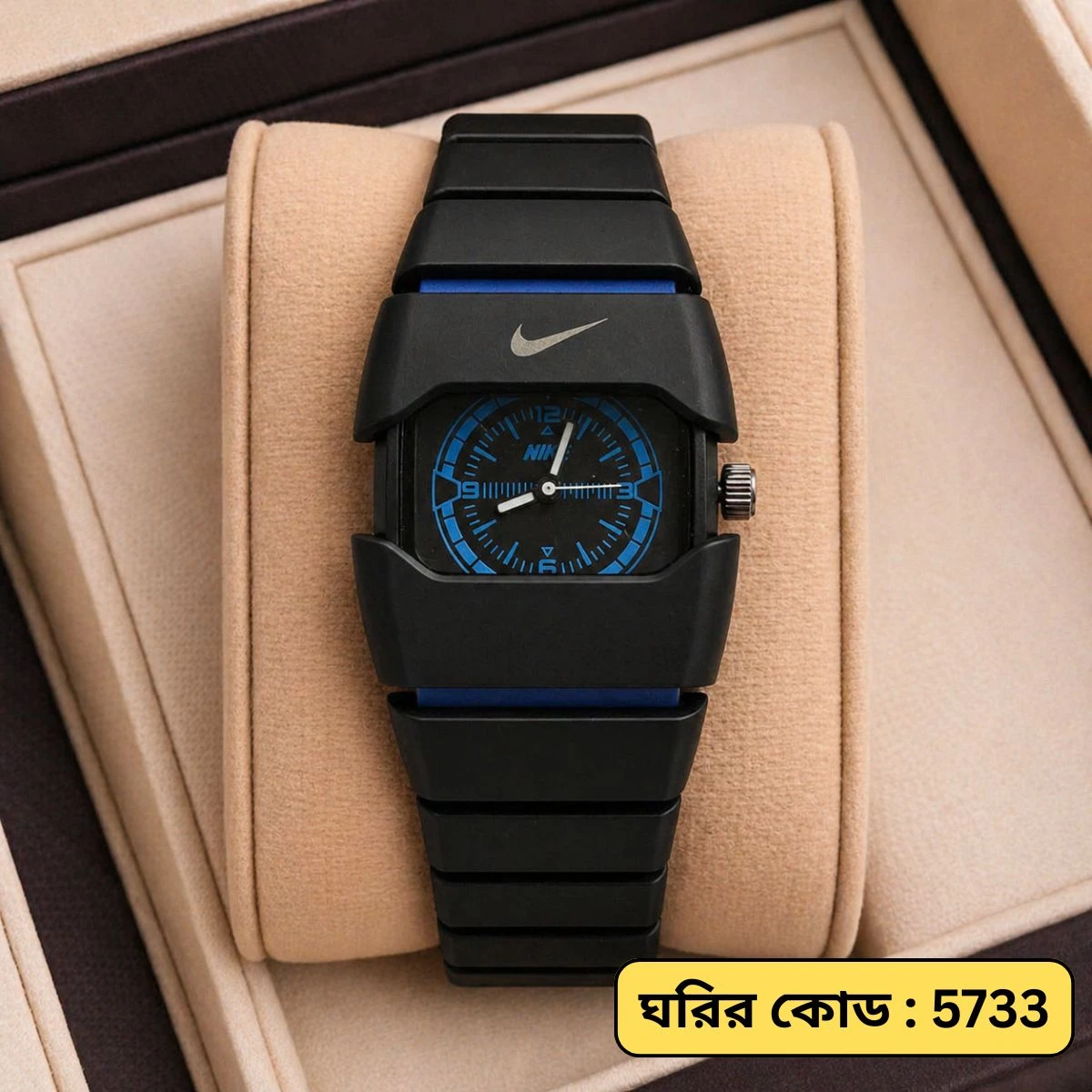 Premium Unisex Stylish Watch – Luxury Design - Nike Watch Model 9090 Full Black Or Blue Colour Dial Black Or Blue - এক পিস ব্যাটারি ফ্রি - Image 2