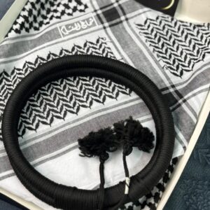 Keffiyeh Scarf Agal Set | Black White | 55'' X 55''