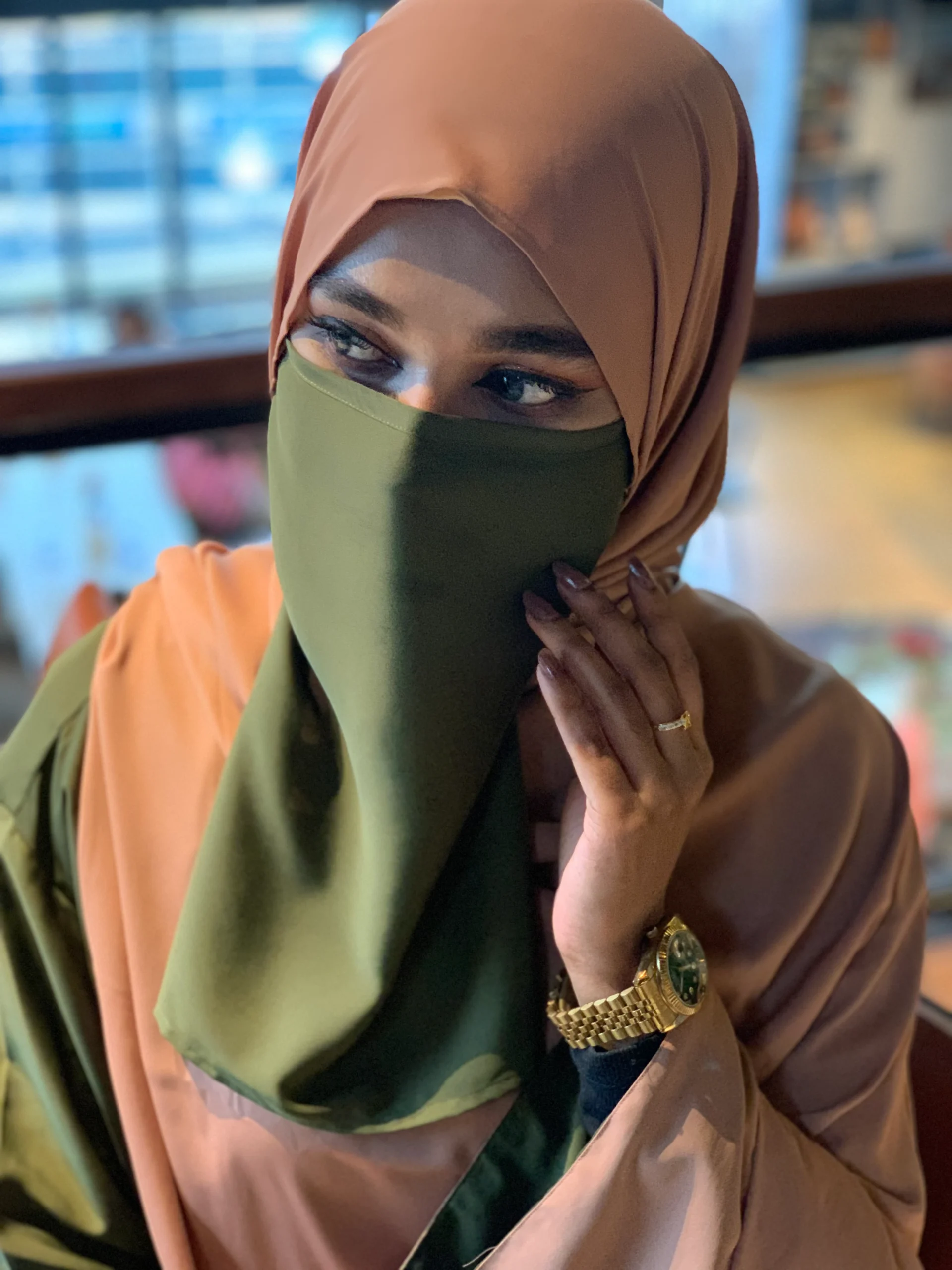 Premium Sabeen Abaya/Koti (Olive) - Image 4