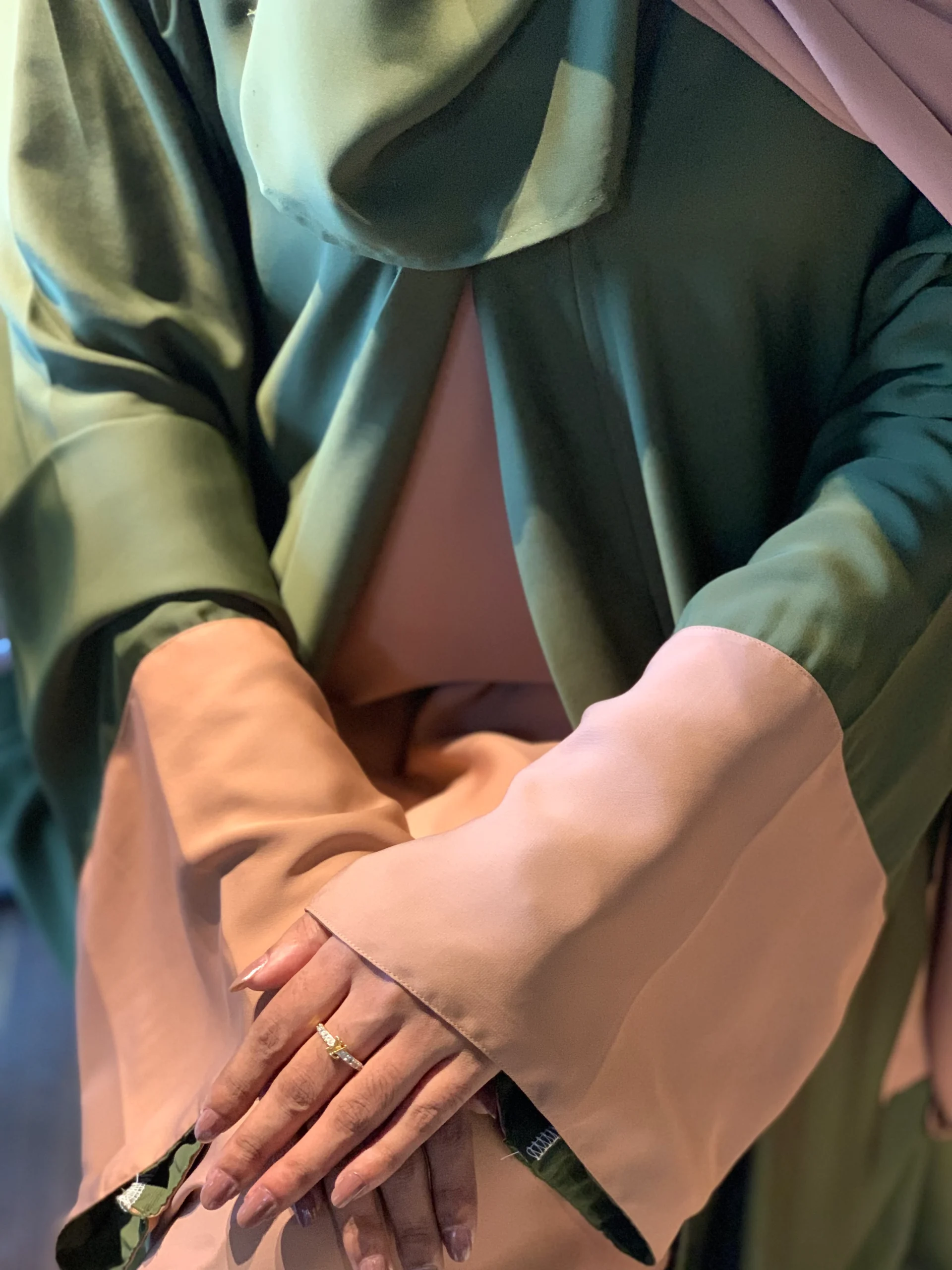 Premium Sabeen Abaya/Koti (Olive) - Image 3