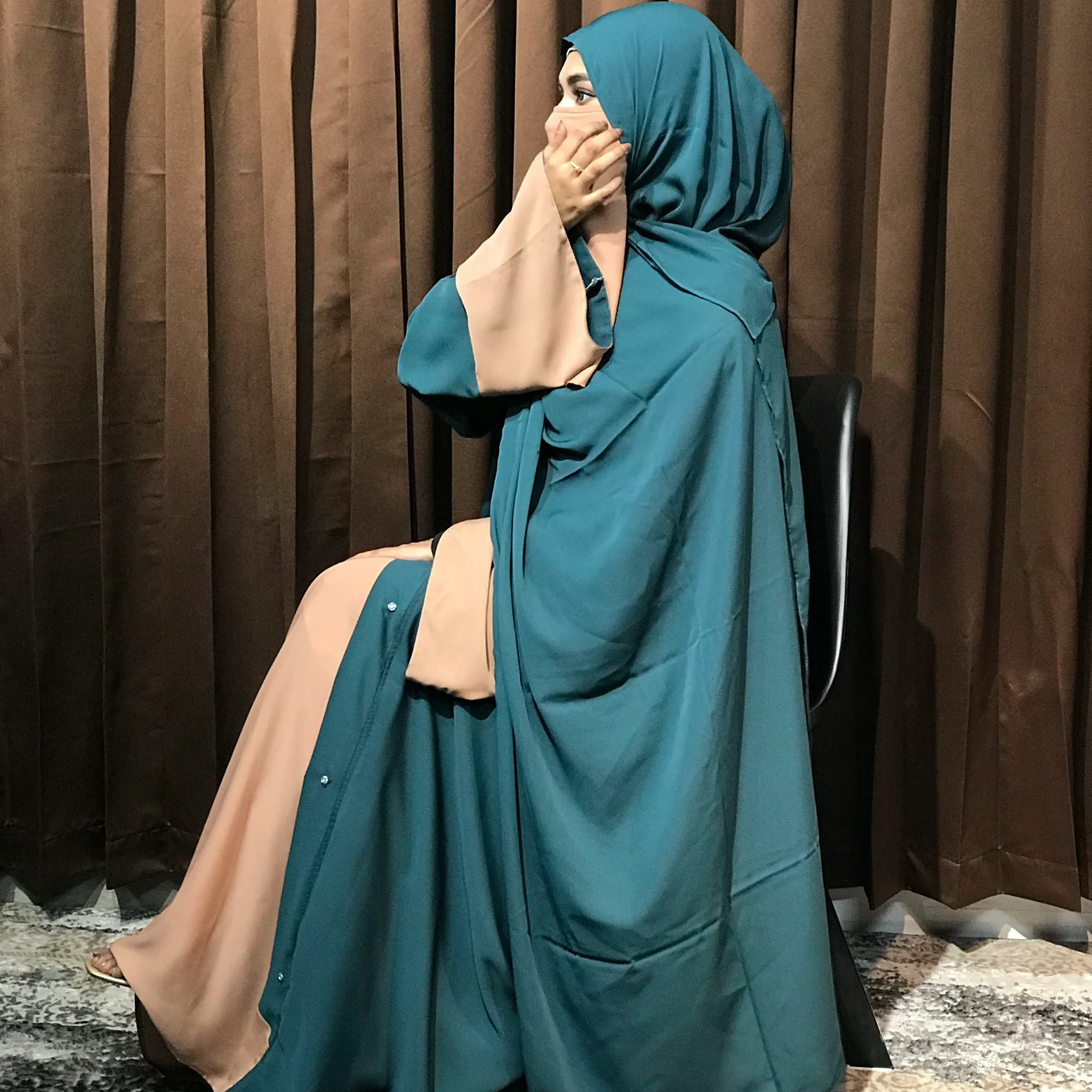 Premium Sabeen Abaya/Koti (Patrol Blue) - Image 3