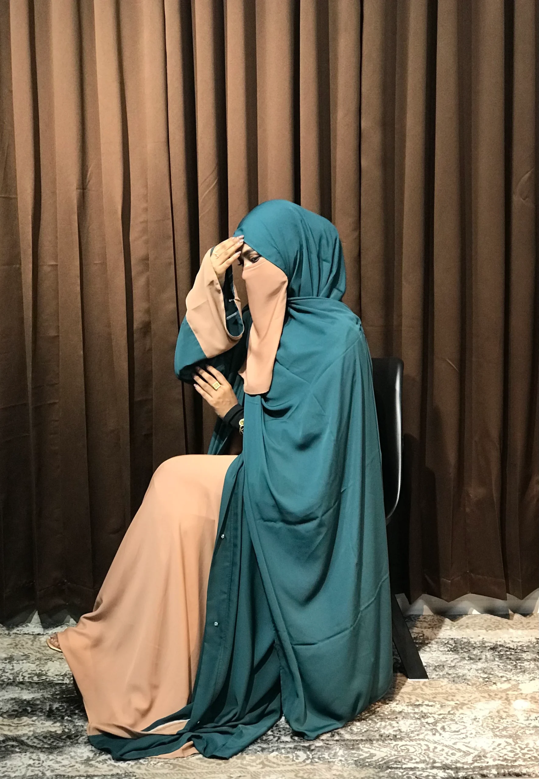 Premium Sabeen Abaya/Koti (Patrol Blue) - Image 4