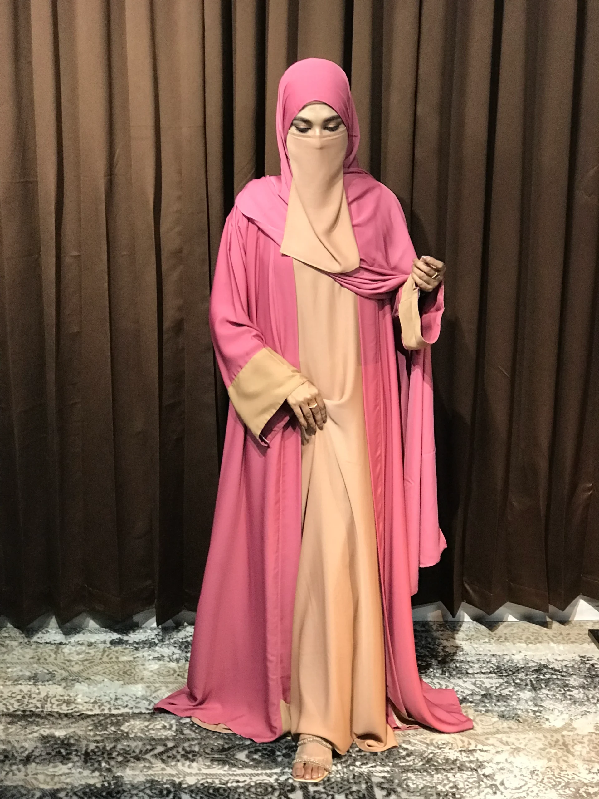 Premium Sabeen Abaya/Koti (Rose)