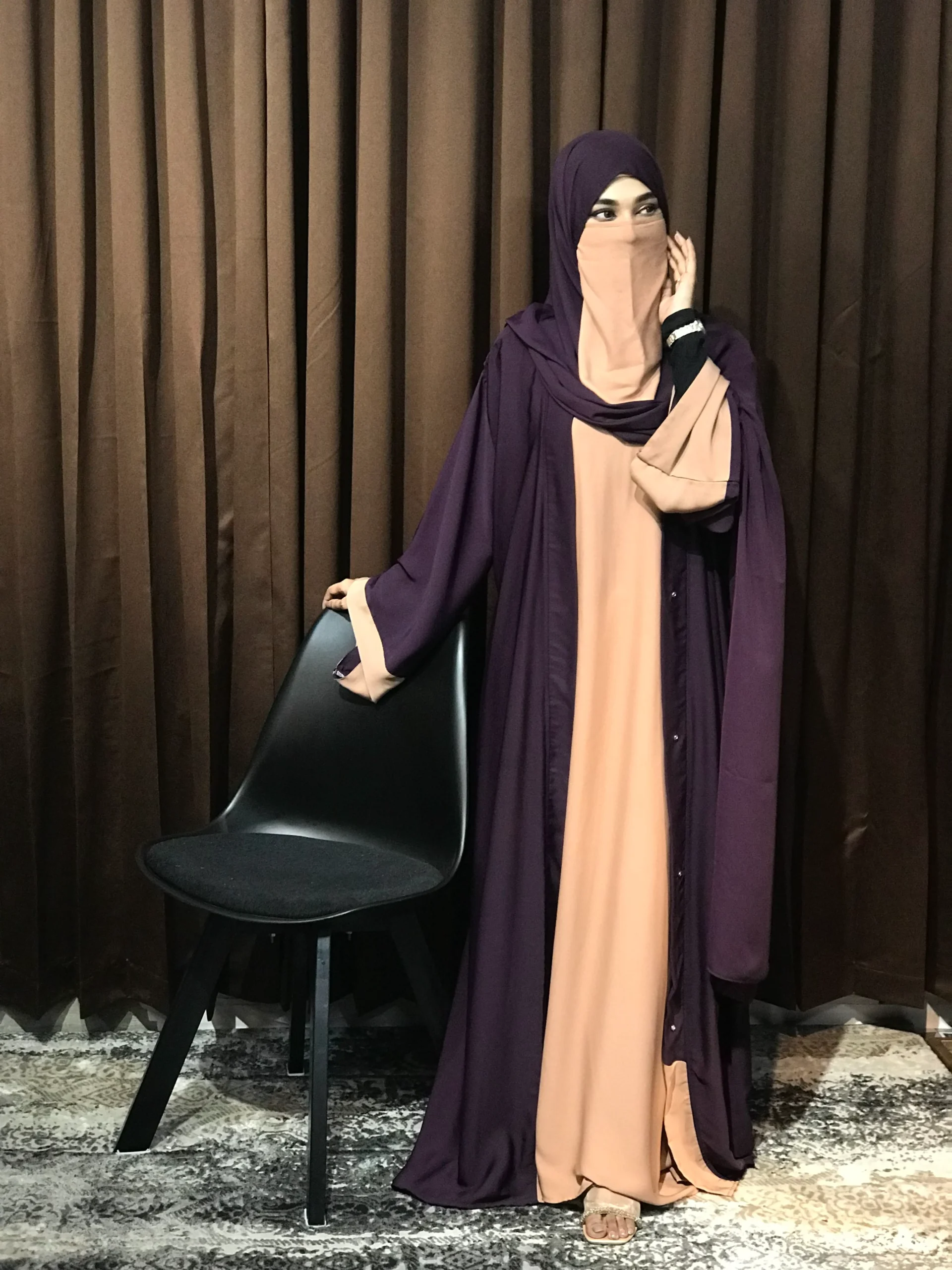 Premium Sabeen Abaya/Koti (Purple)