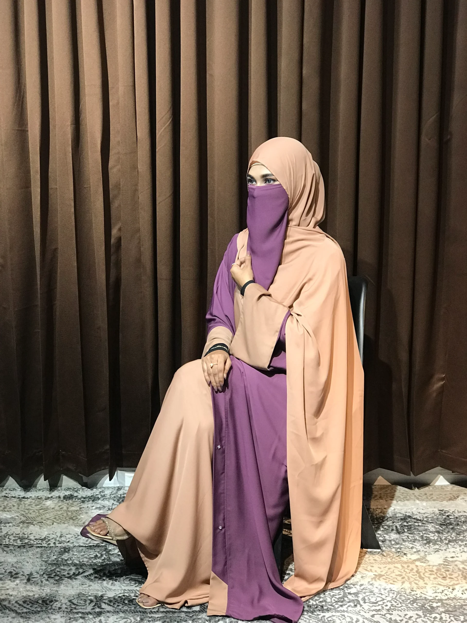 Premium Sabeen Abaya/Koti (Mauve) - Image 4