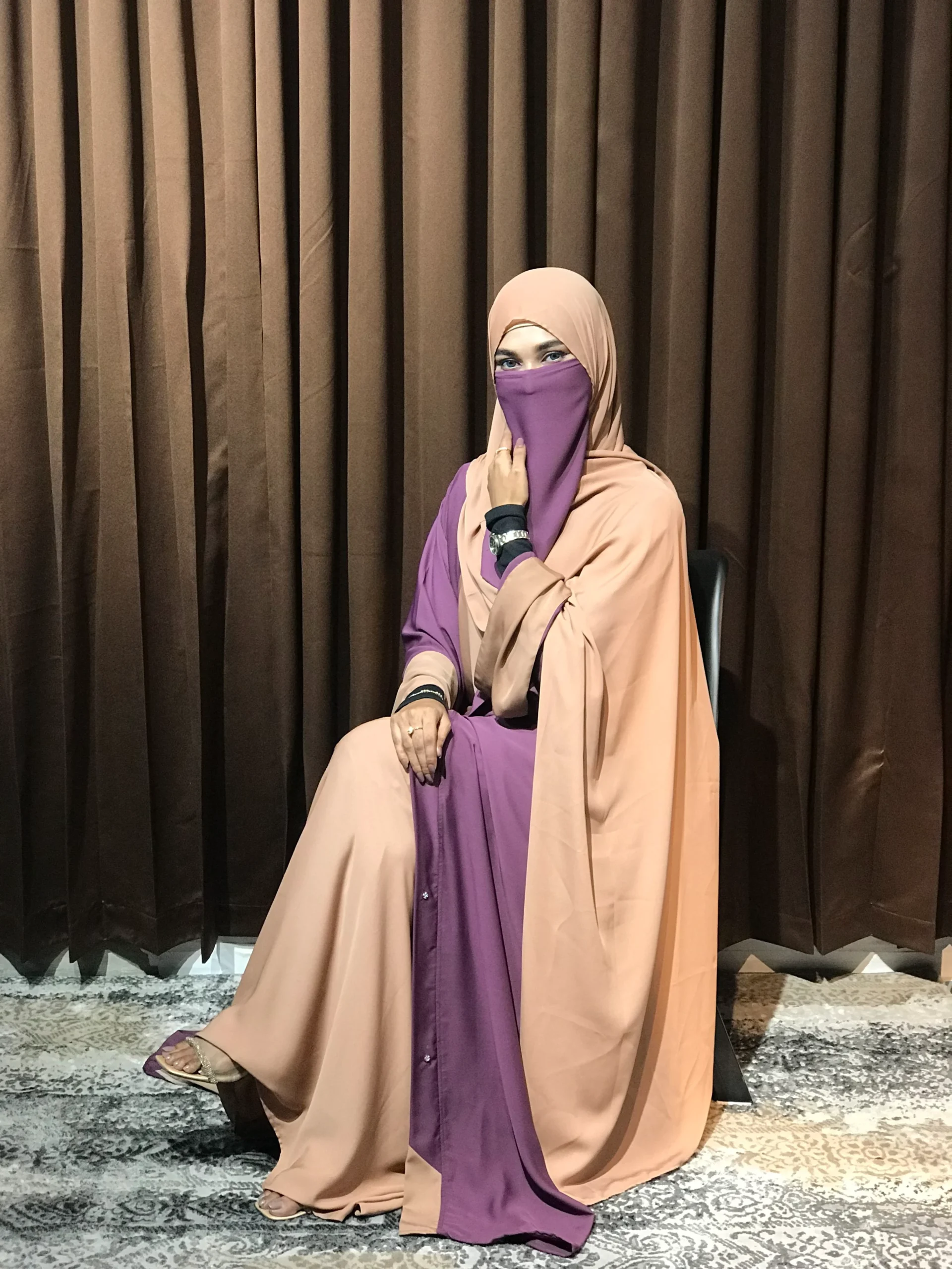 Premium Sabeen Abaya/Koti (Mauve) - Image 3