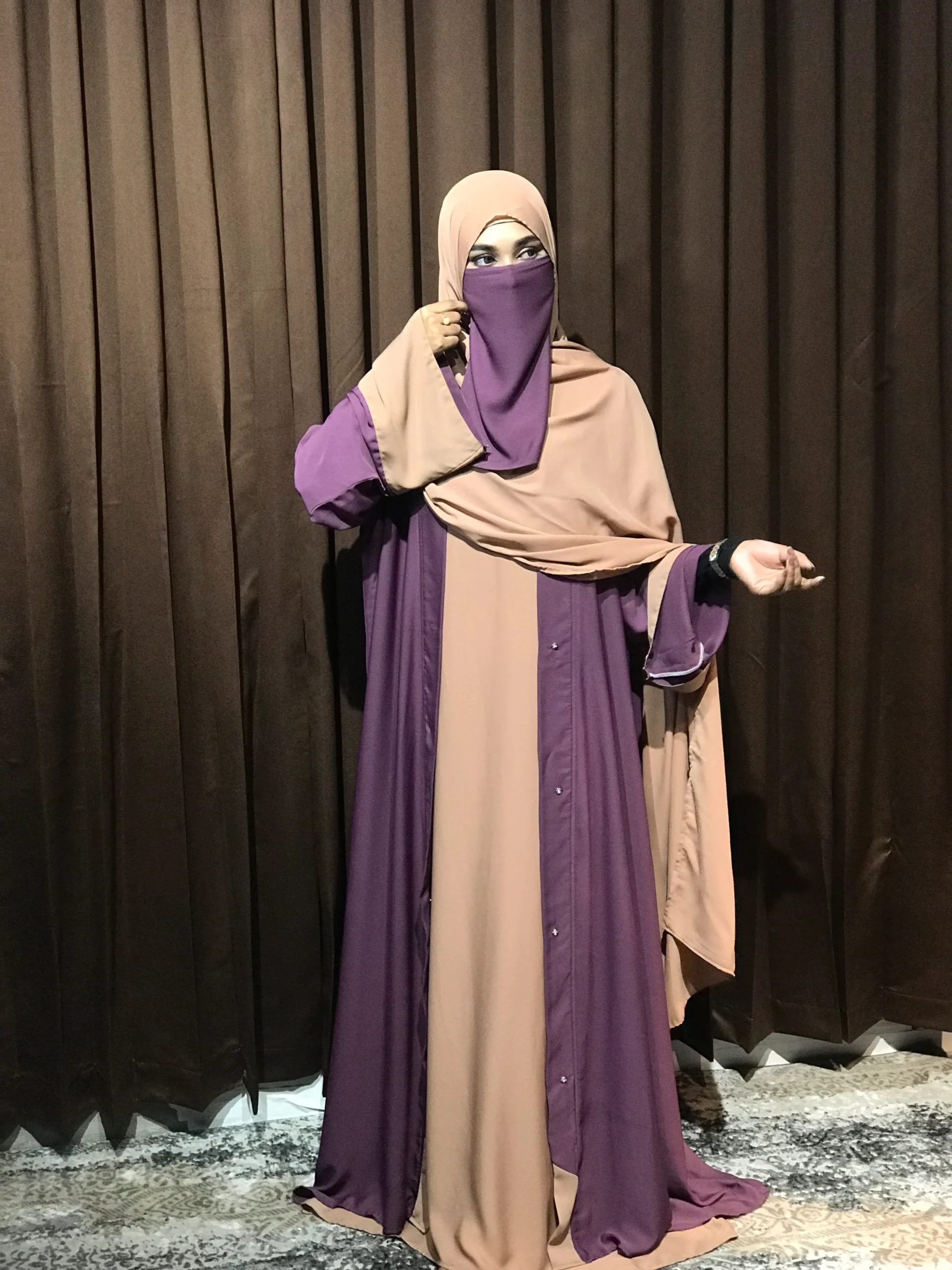 Premium Sabeen Abaya/Koti (Mauve)