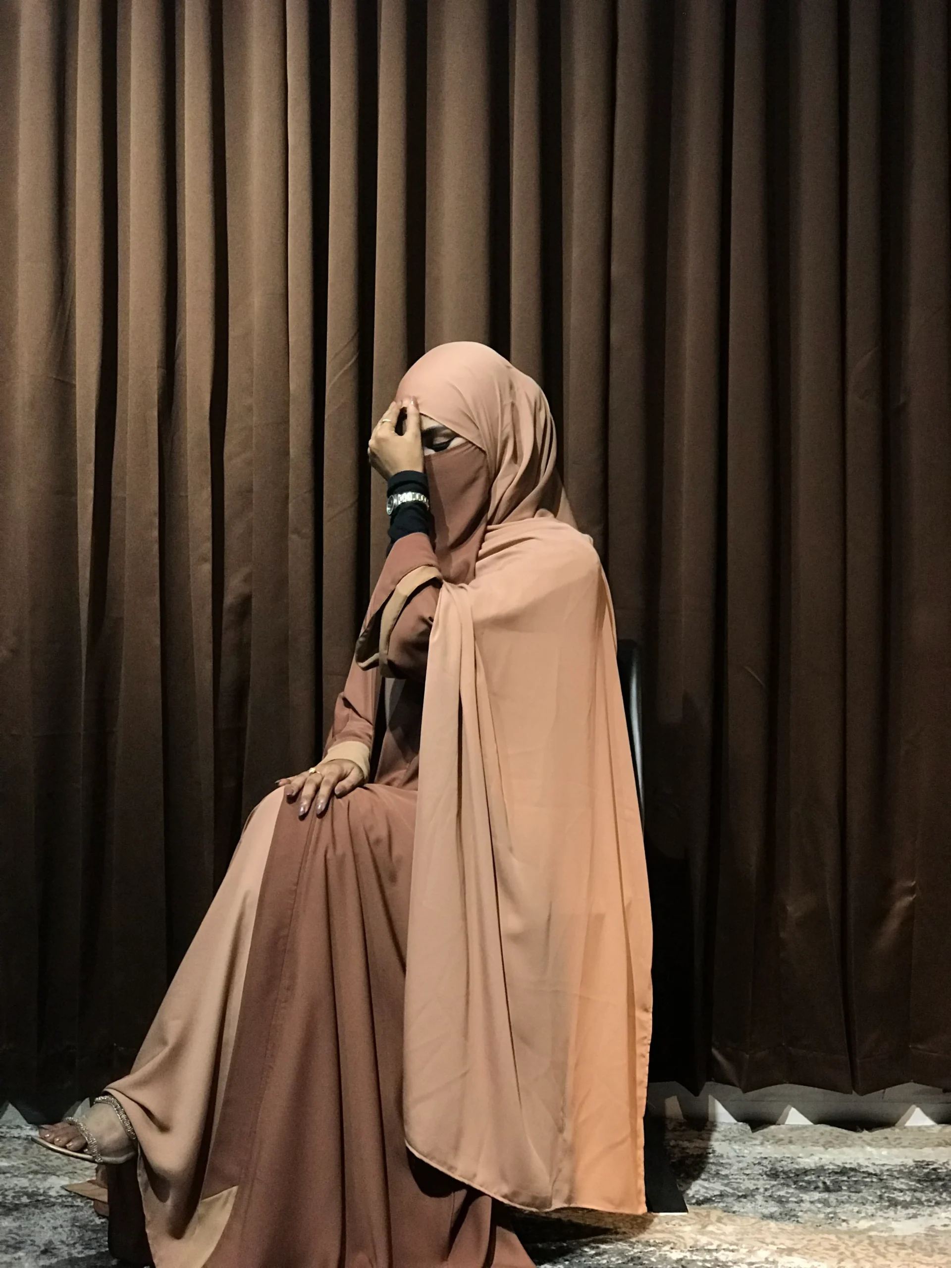 Premium Sabeen Abaya/Koti (Choco) - Image 3