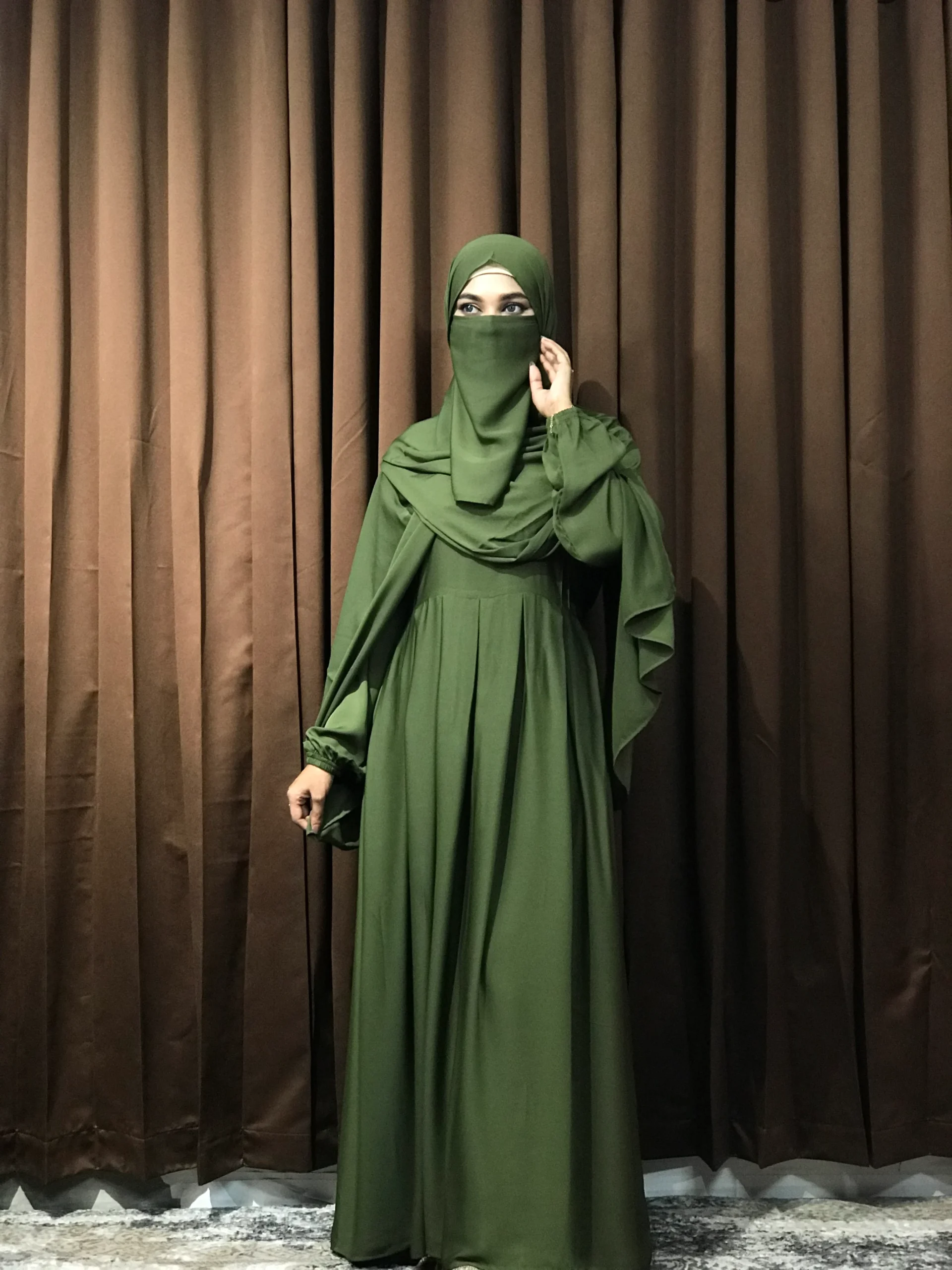 Women’s Regular Borka (Olive) - Image 2