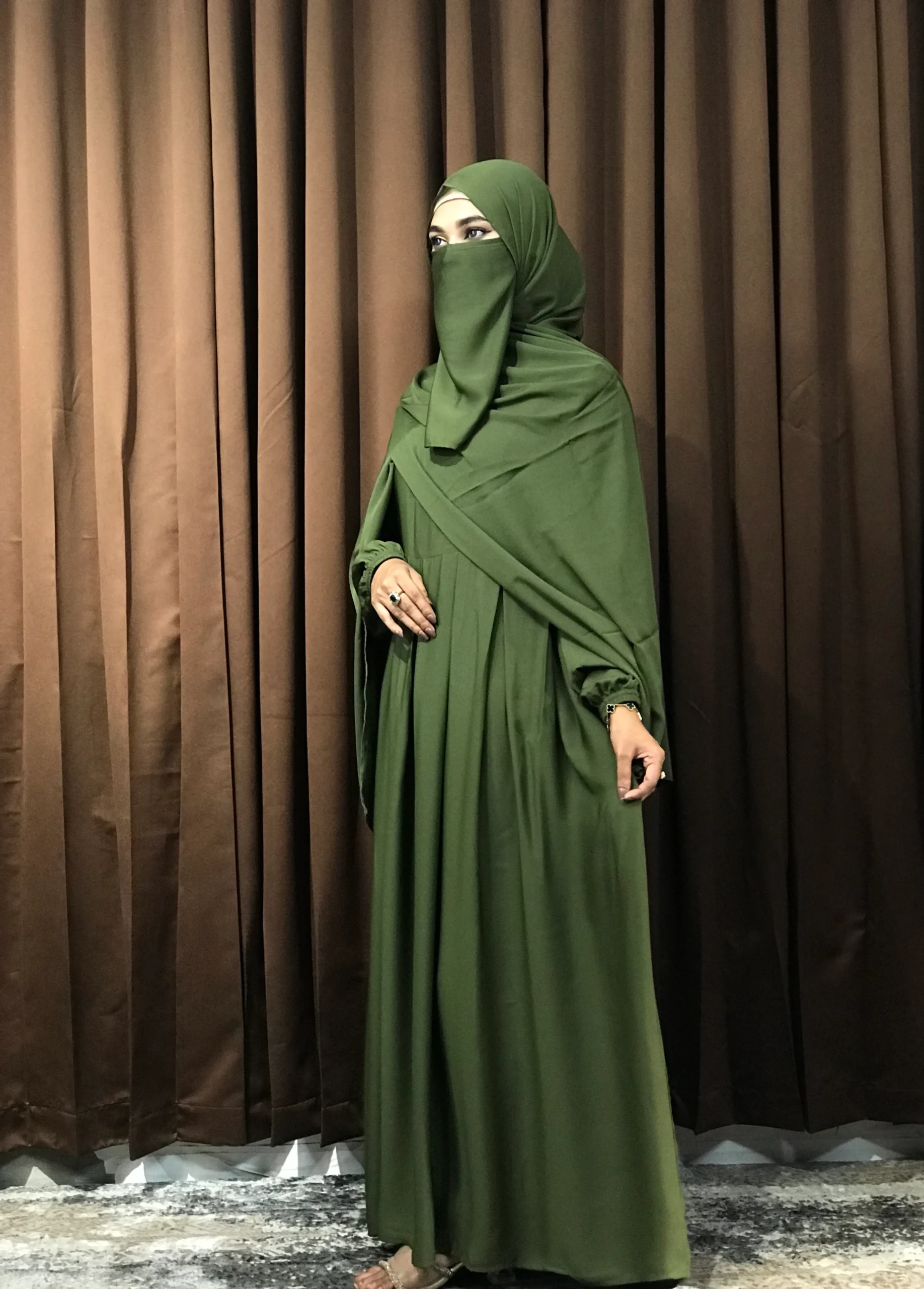 Women’s Regular Borka (Olive) - Image 4