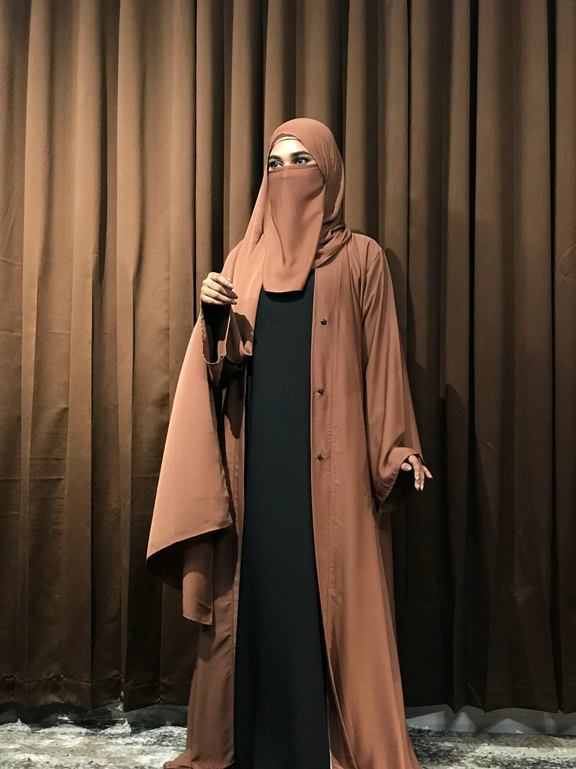 Premium Regular Abaya/Koti (Choco) - Image 4