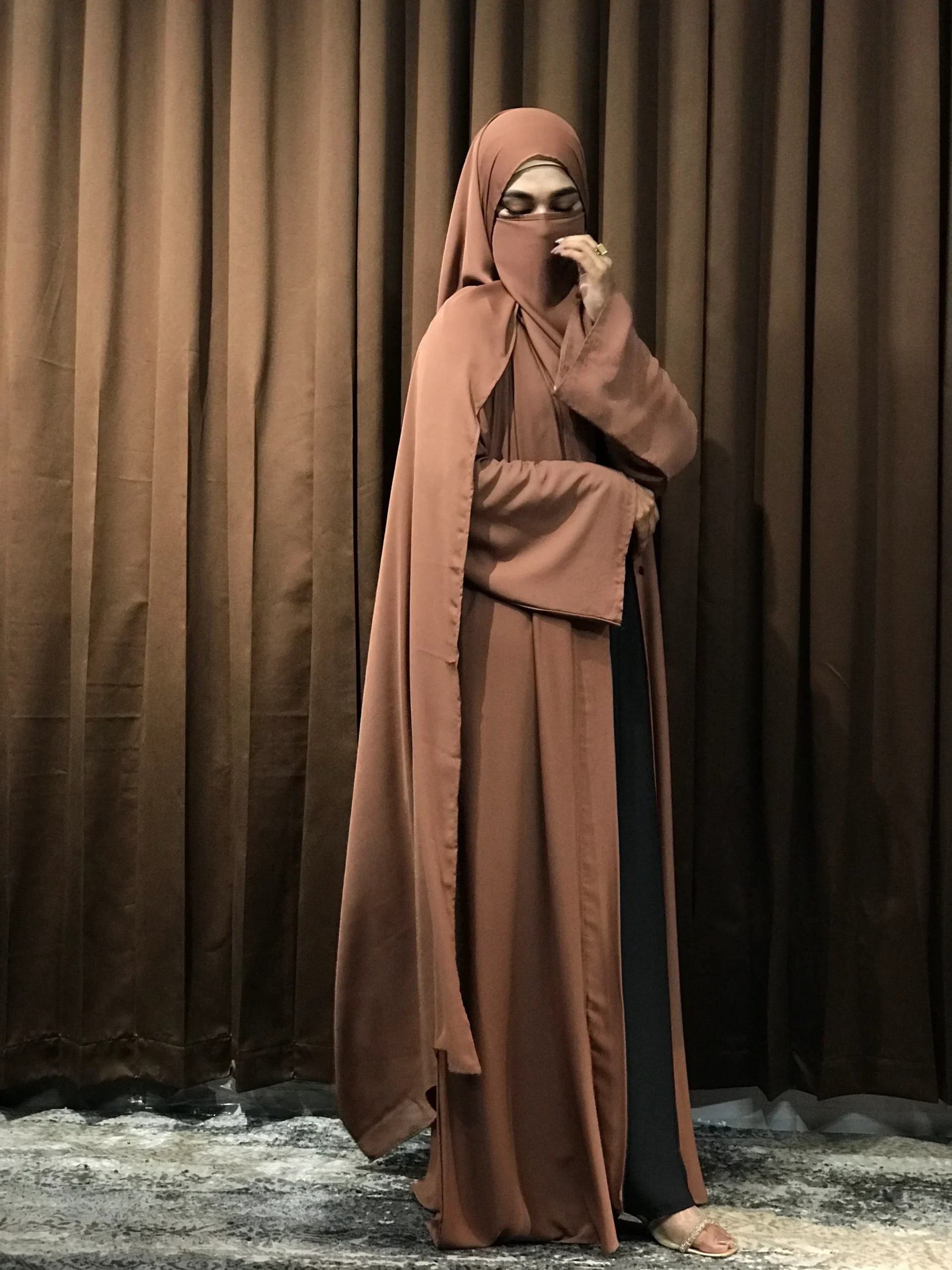 Premium Regular Abaya/Koti (Choco) - Image 3
