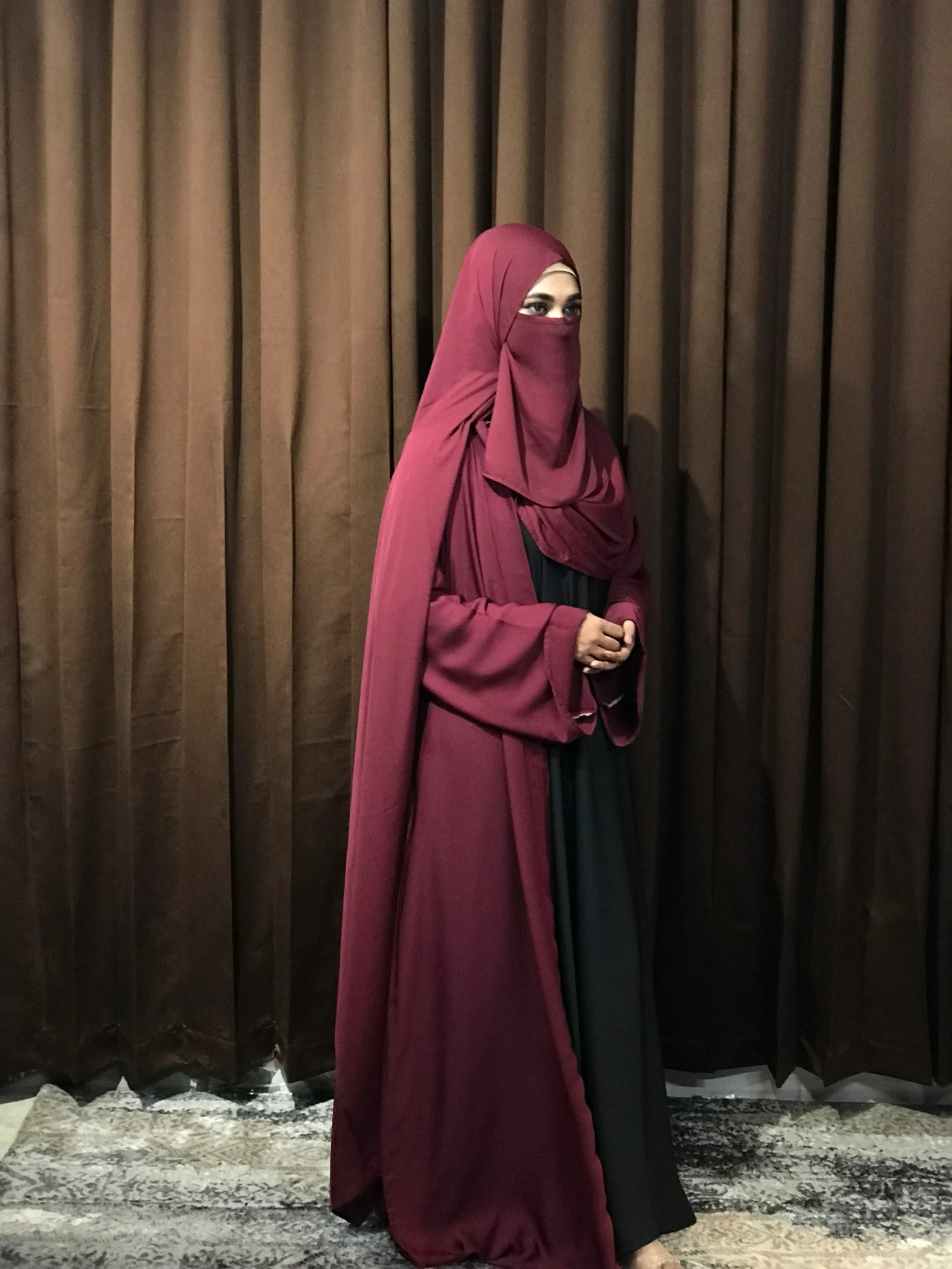 Premium Regular Abaya/Koti (Marron) - Image 4