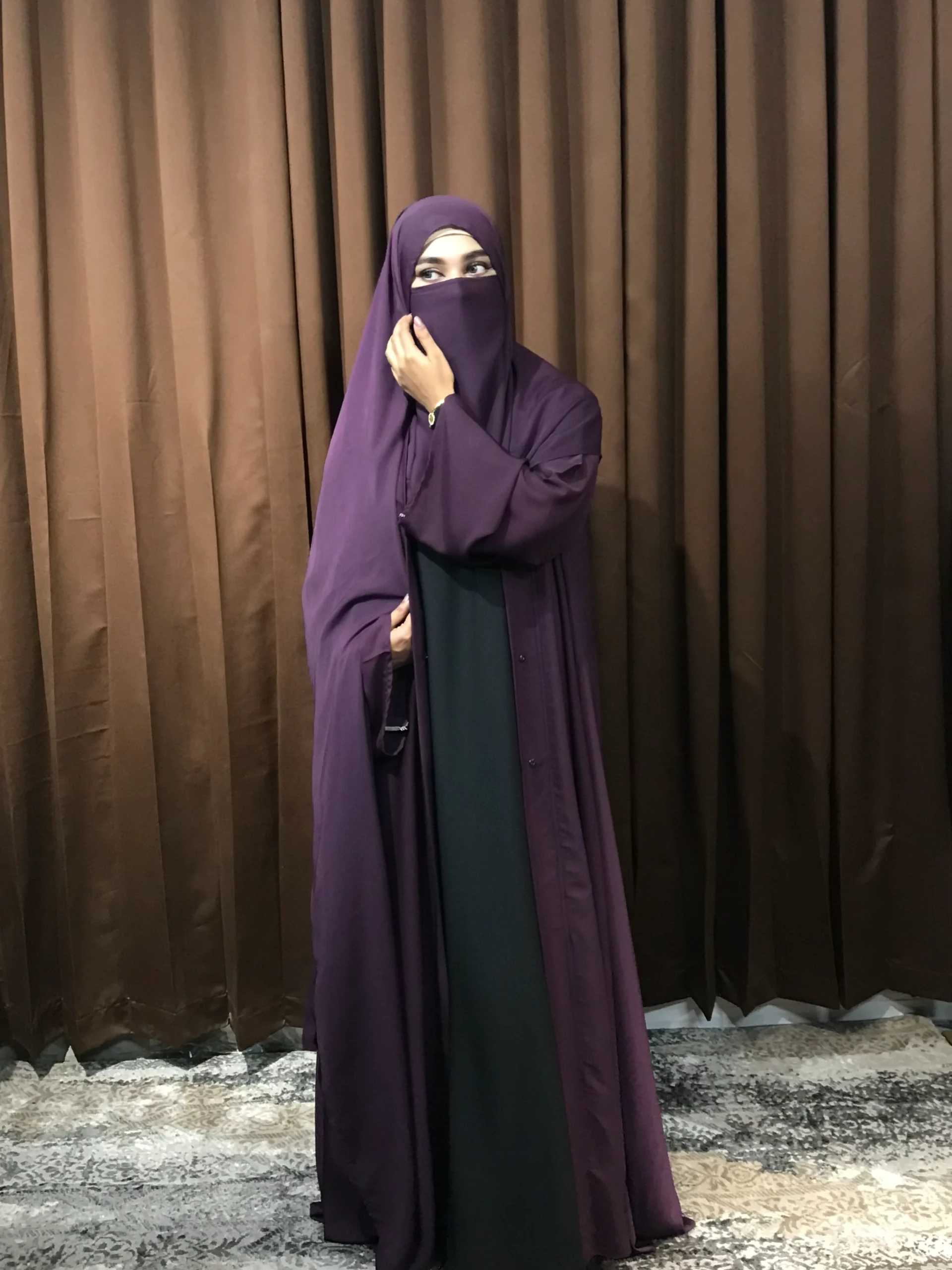 Premium Regular Abaya/Koti (Purple) - Image 4