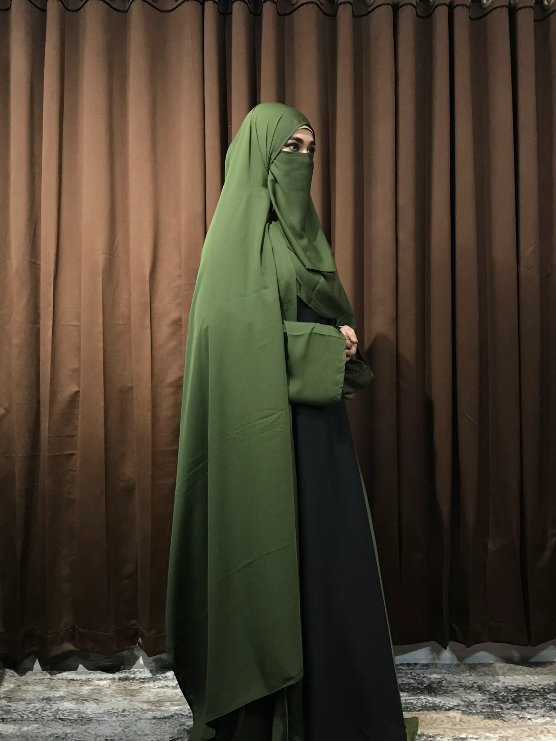 Premium Regular Abaya/Koti (Olive) - Image 4