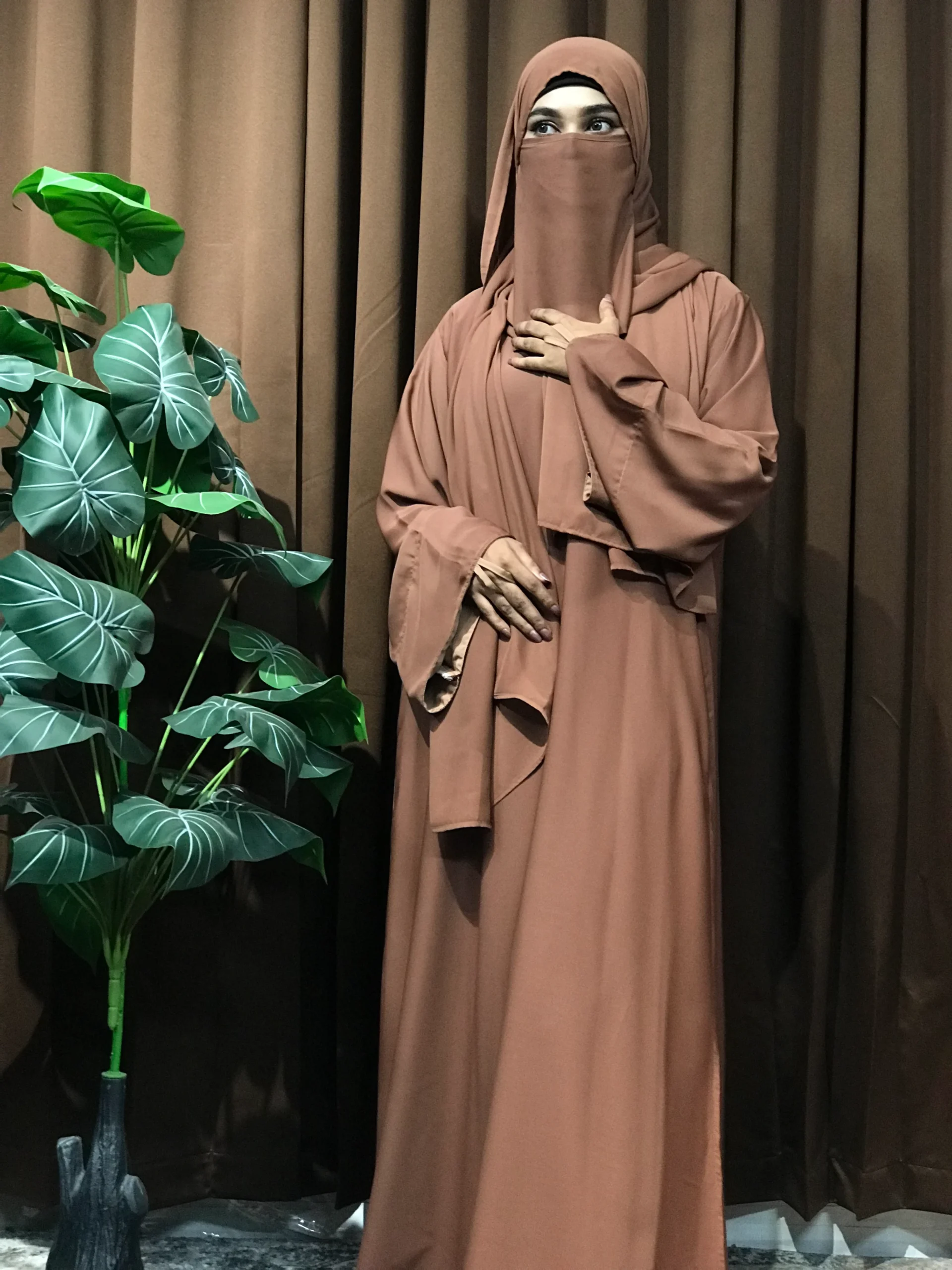 Premium Turkish Aksaa Abaya (Choco) - Image 3