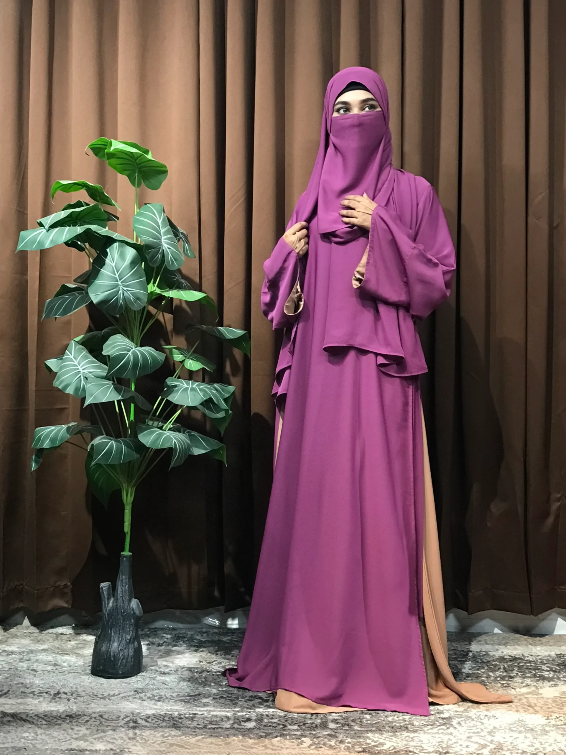 Premium Turkish Aksaa Abaya (Lavender) - Image 4