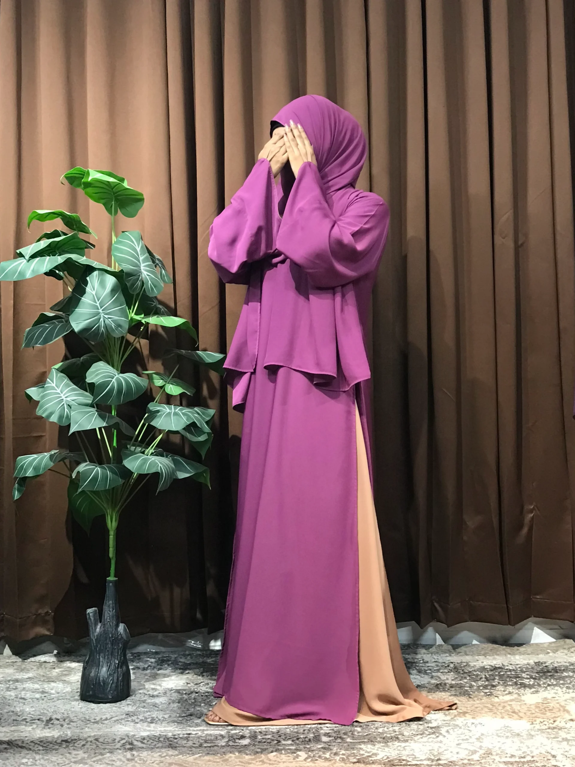 Premium Turkish Aksaa Abaya (Lavender) - Image 3