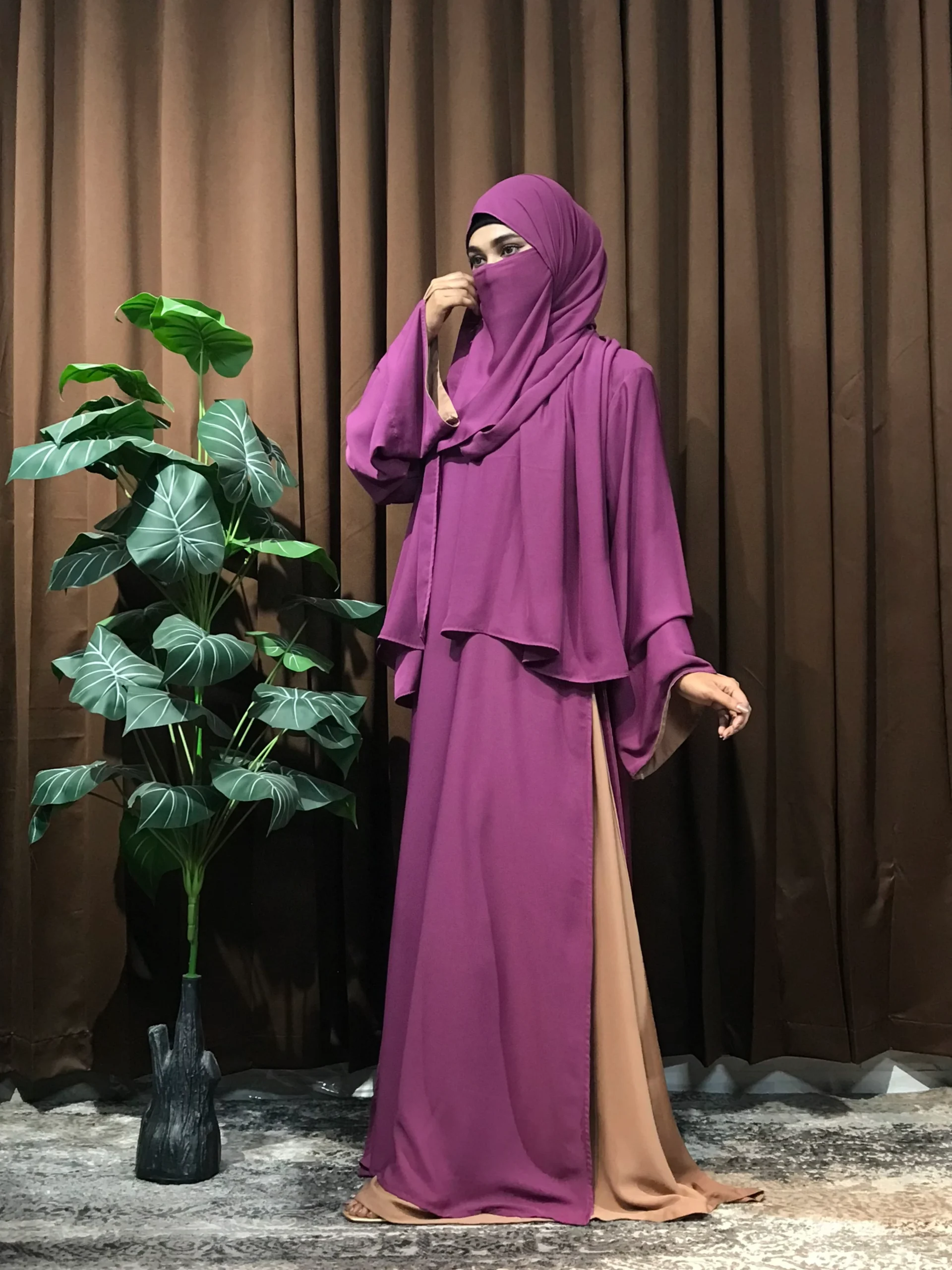 Premium Turkish Aksaa Abaya (Lavender) - Image 2