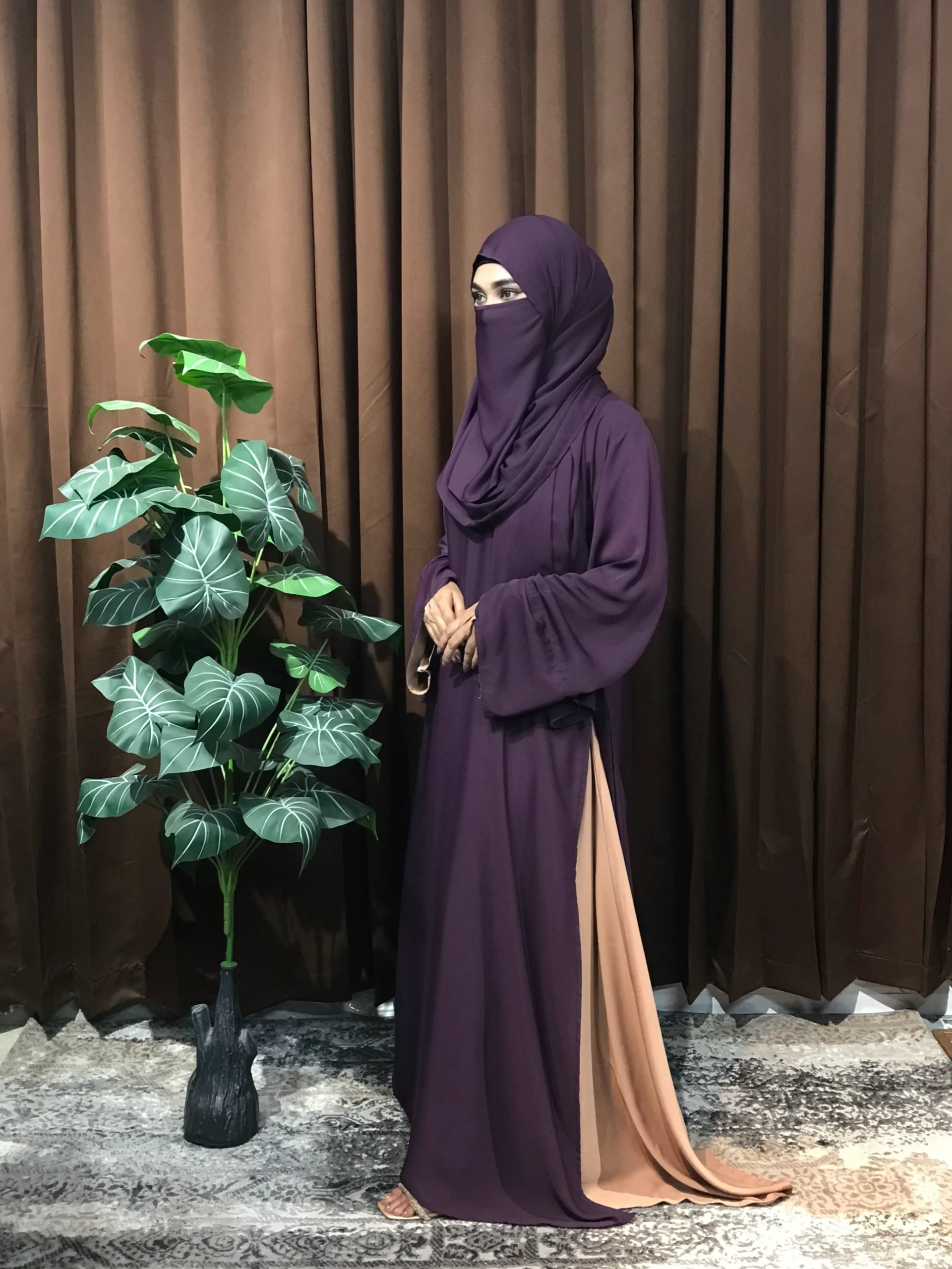 Premium Turkish Aksaa Abaya (Purple) - Image 4
