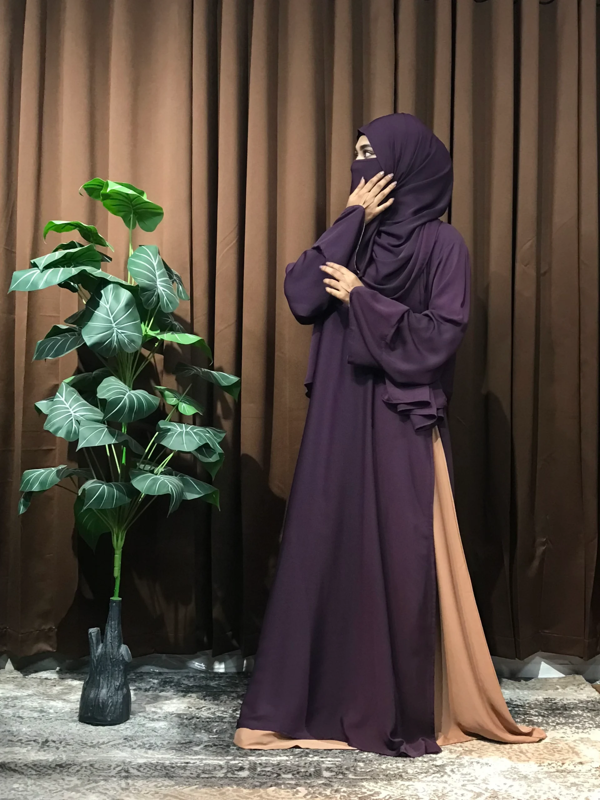 Premium Turkish Aksaa Abaya (Purple)