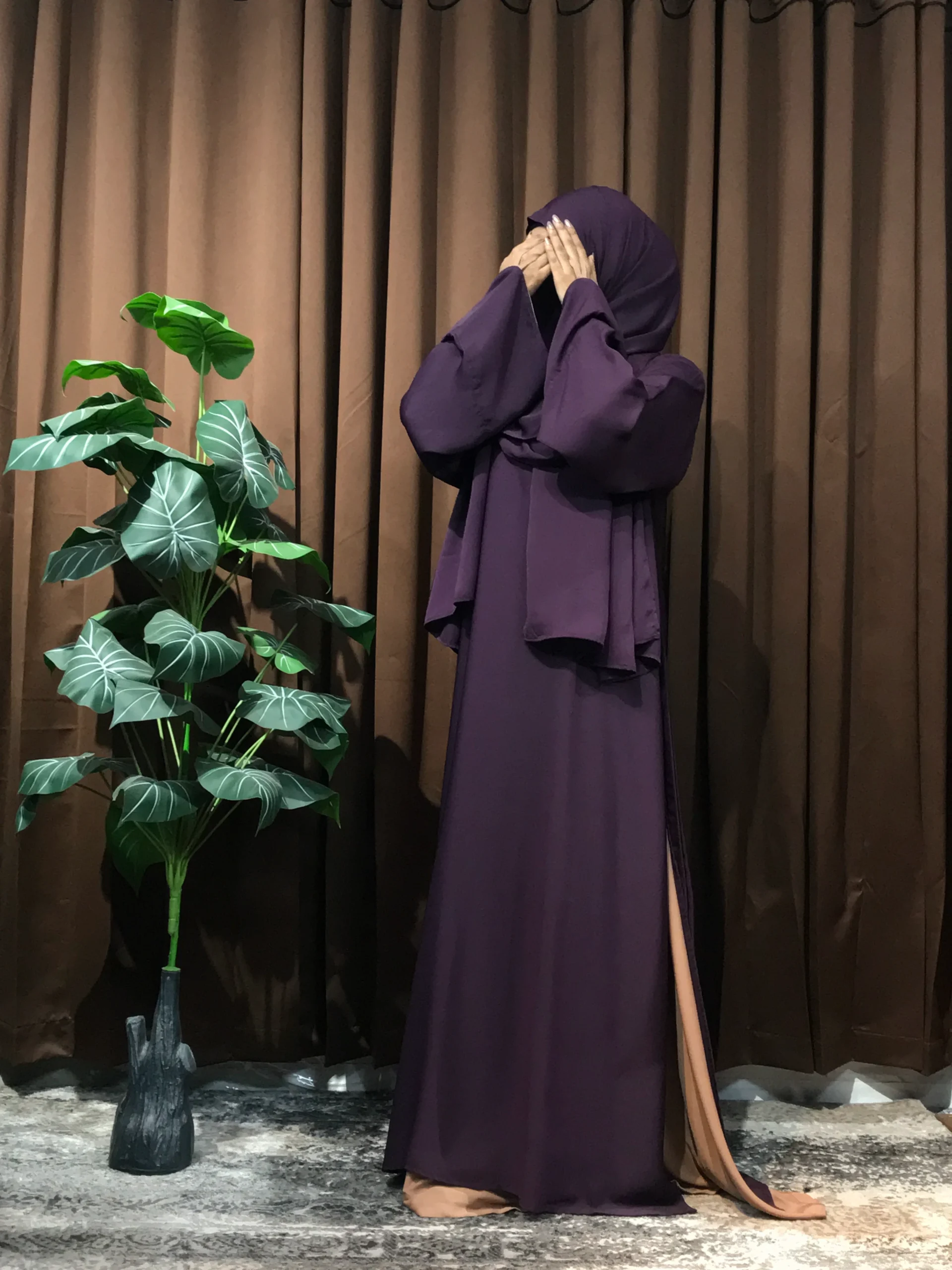 Premium Turkish Aksaa Abaya (Purple) - Image 2