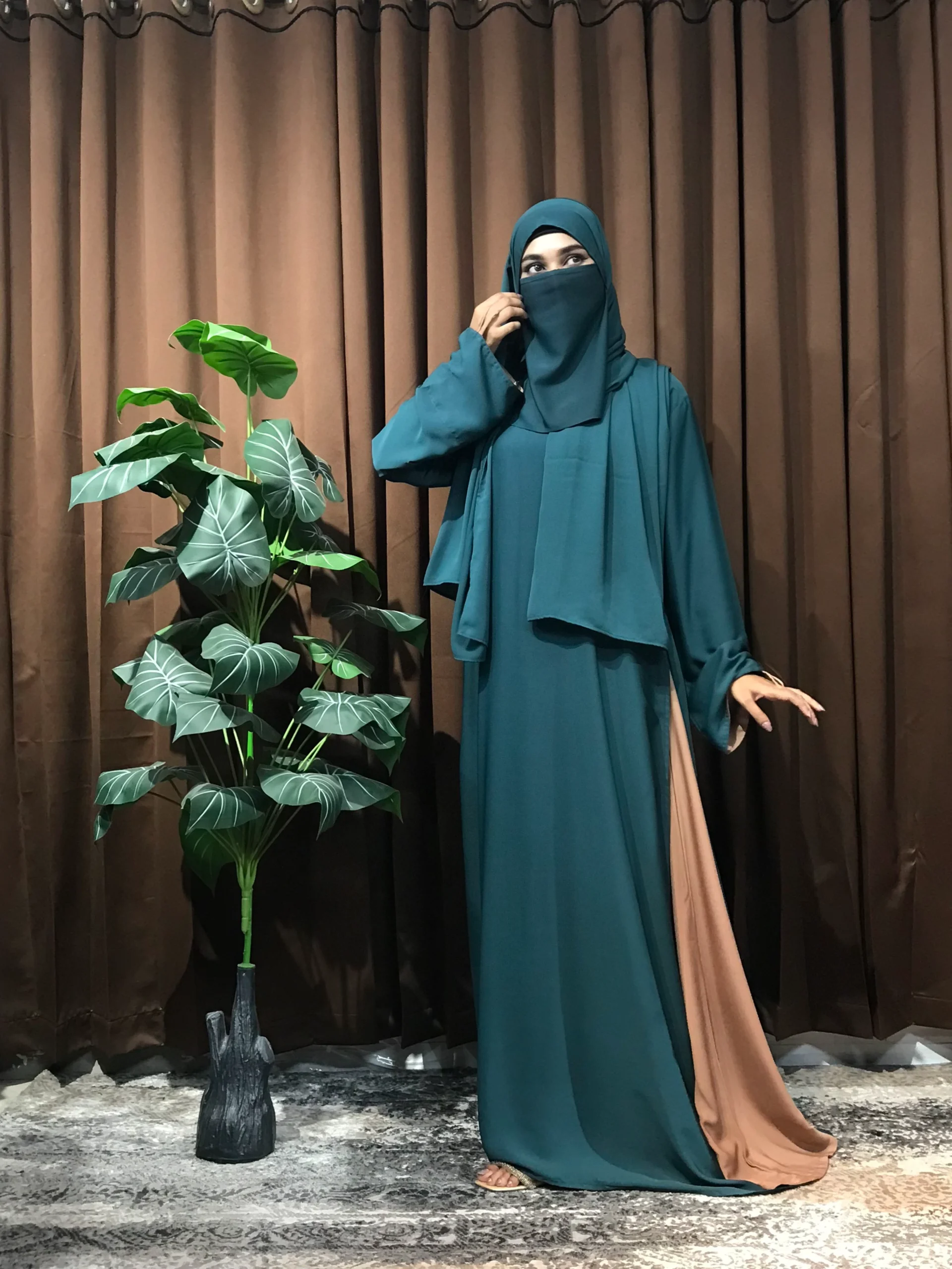 Premium Turkish Aksaa Abaya (Patrol Blue)