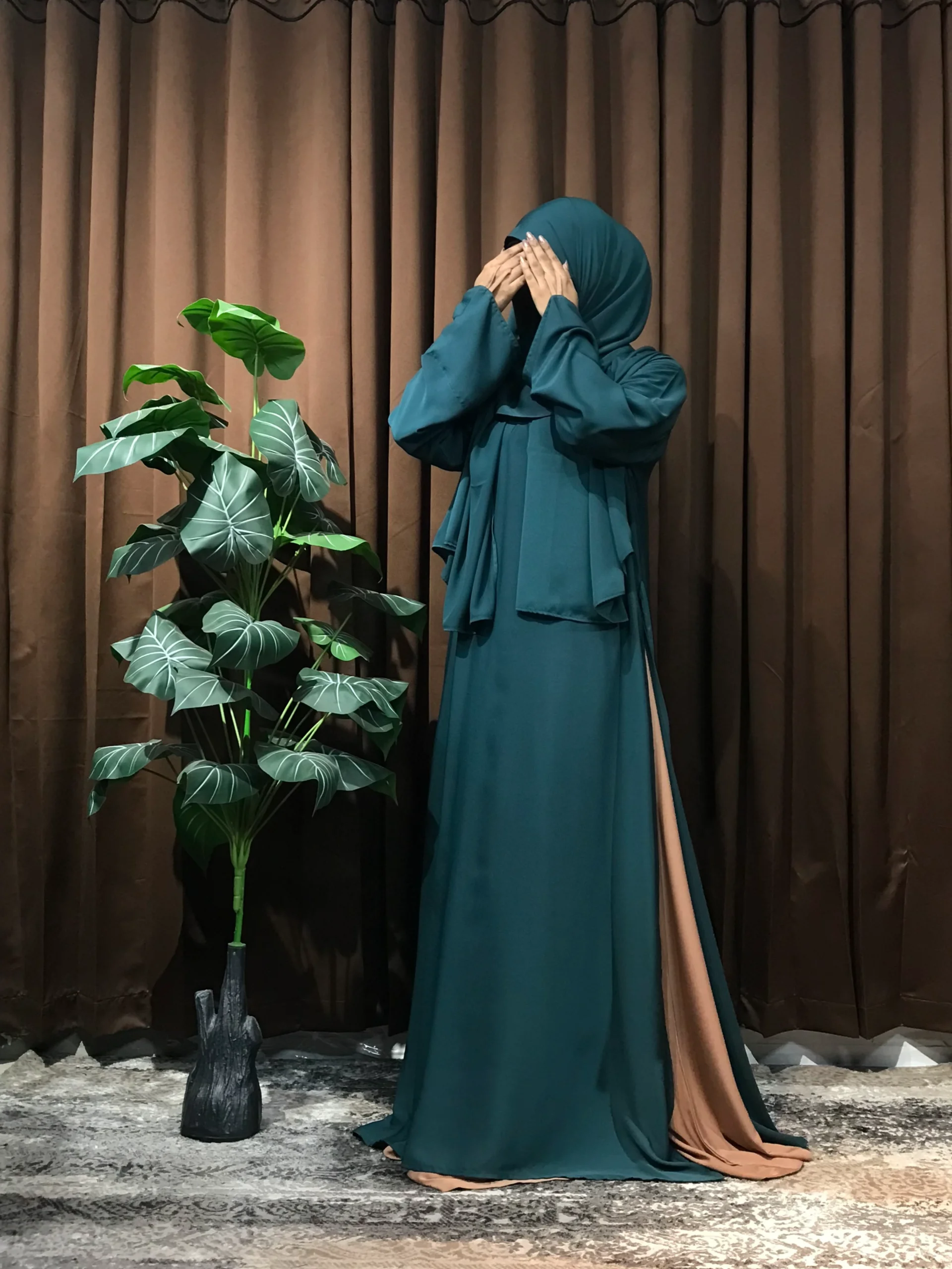 Premium Turkish Aksaa Abaya (Patrol Blue) - Image 2
