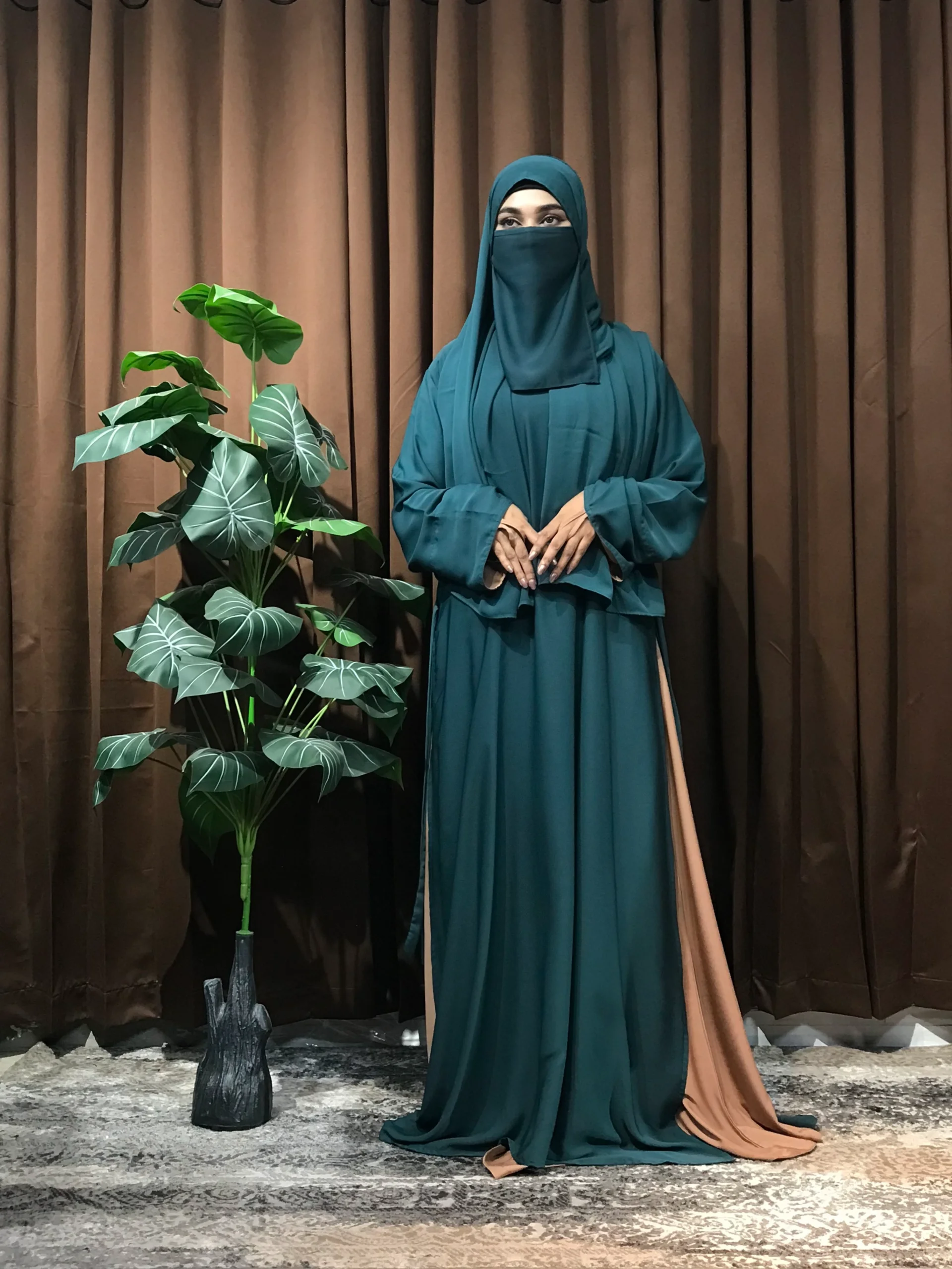Premium Turkish Aksaa Abaya (Patrol Blue) - Image 3