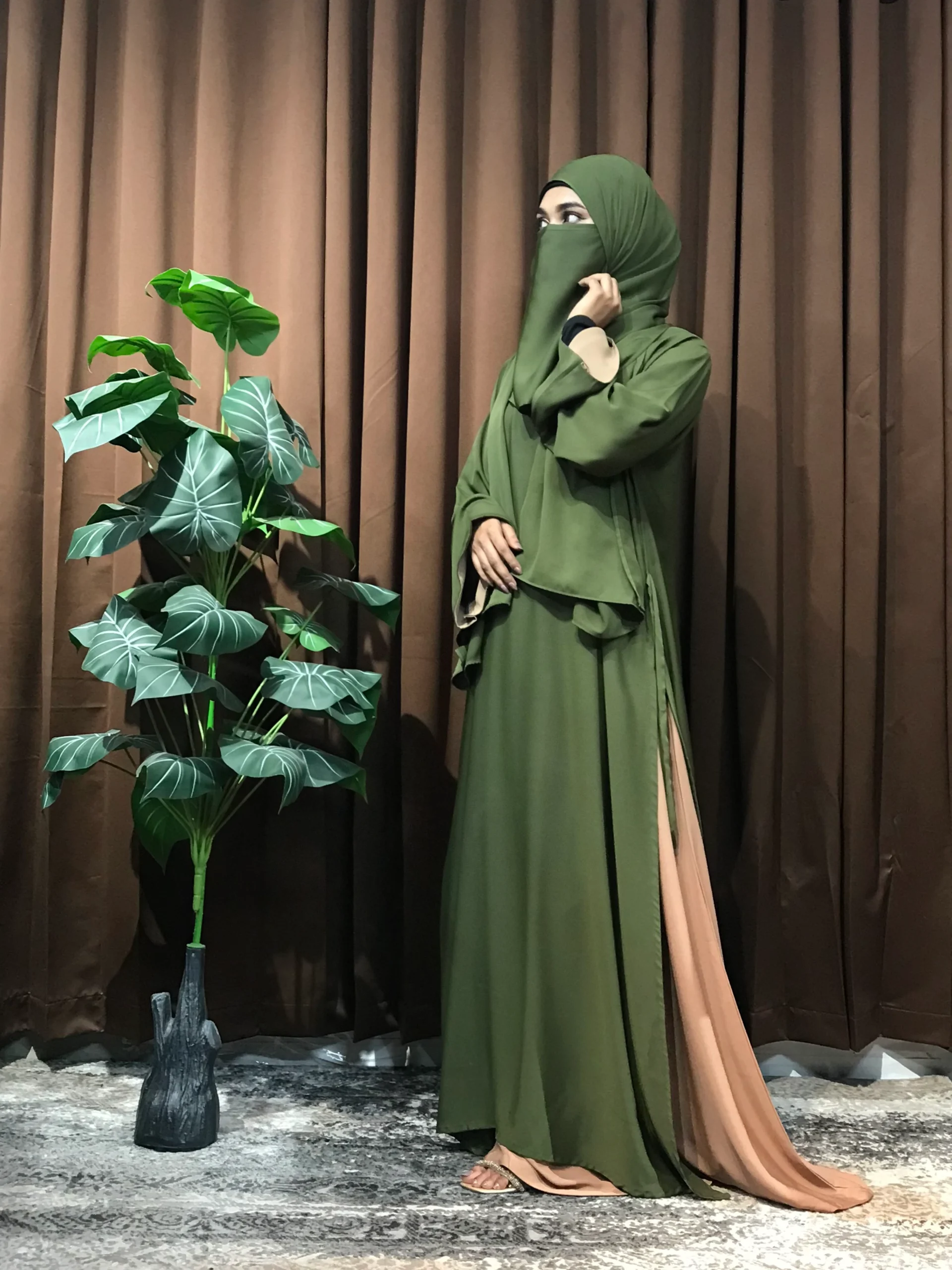 Premium Turkish Aksaa Abaya (Olive)