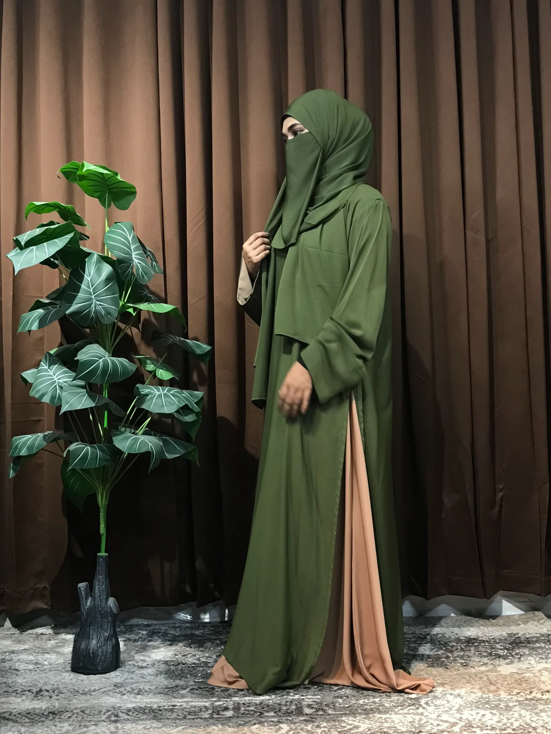 Premium Turkish Aksaa Abaya (Olive) - Image 2