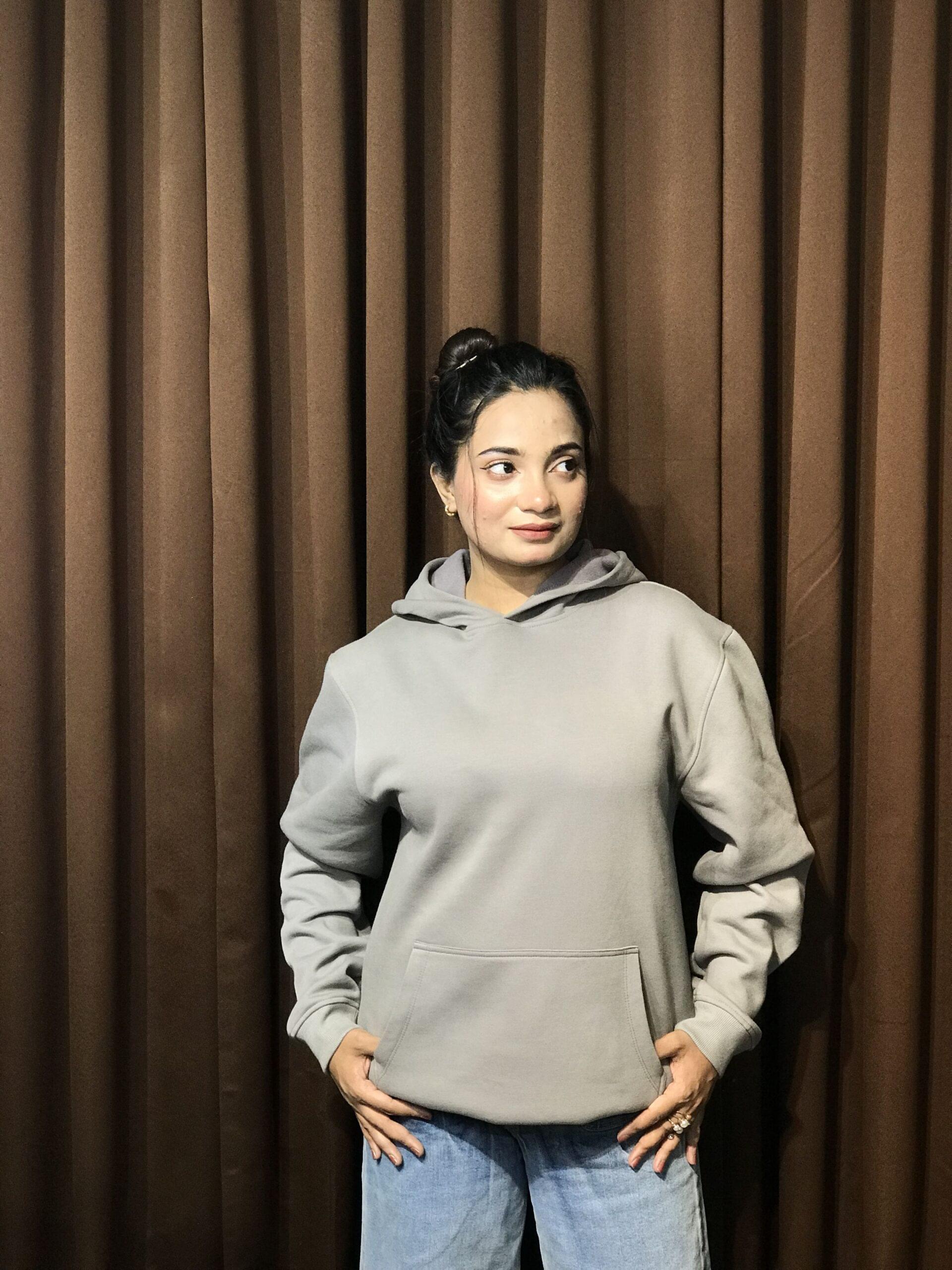 Unisex Solid Hoodie (Ash Gray) - Image 2