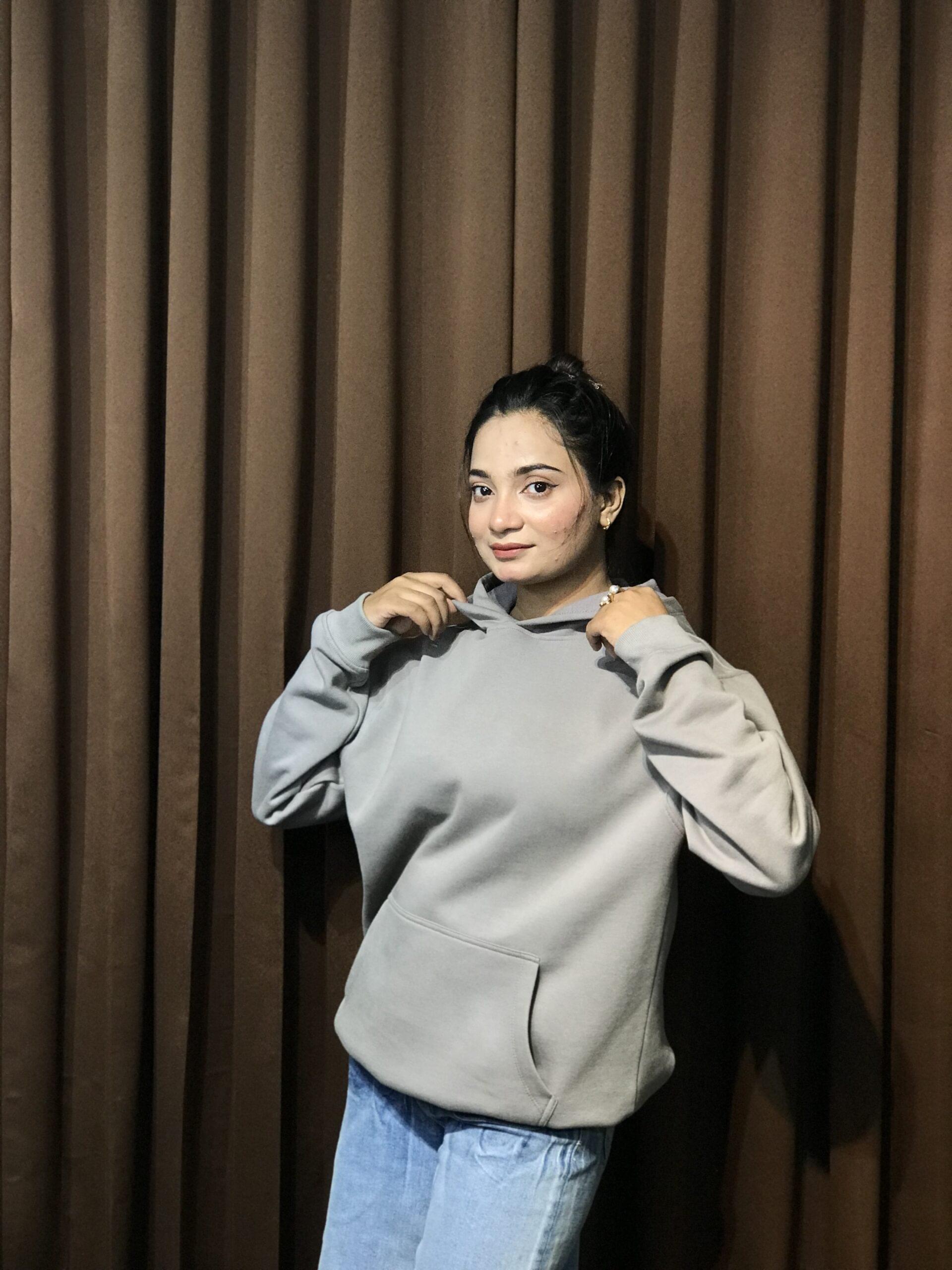 Unisex Solid Hoodie (Ash Gray) - Image 3