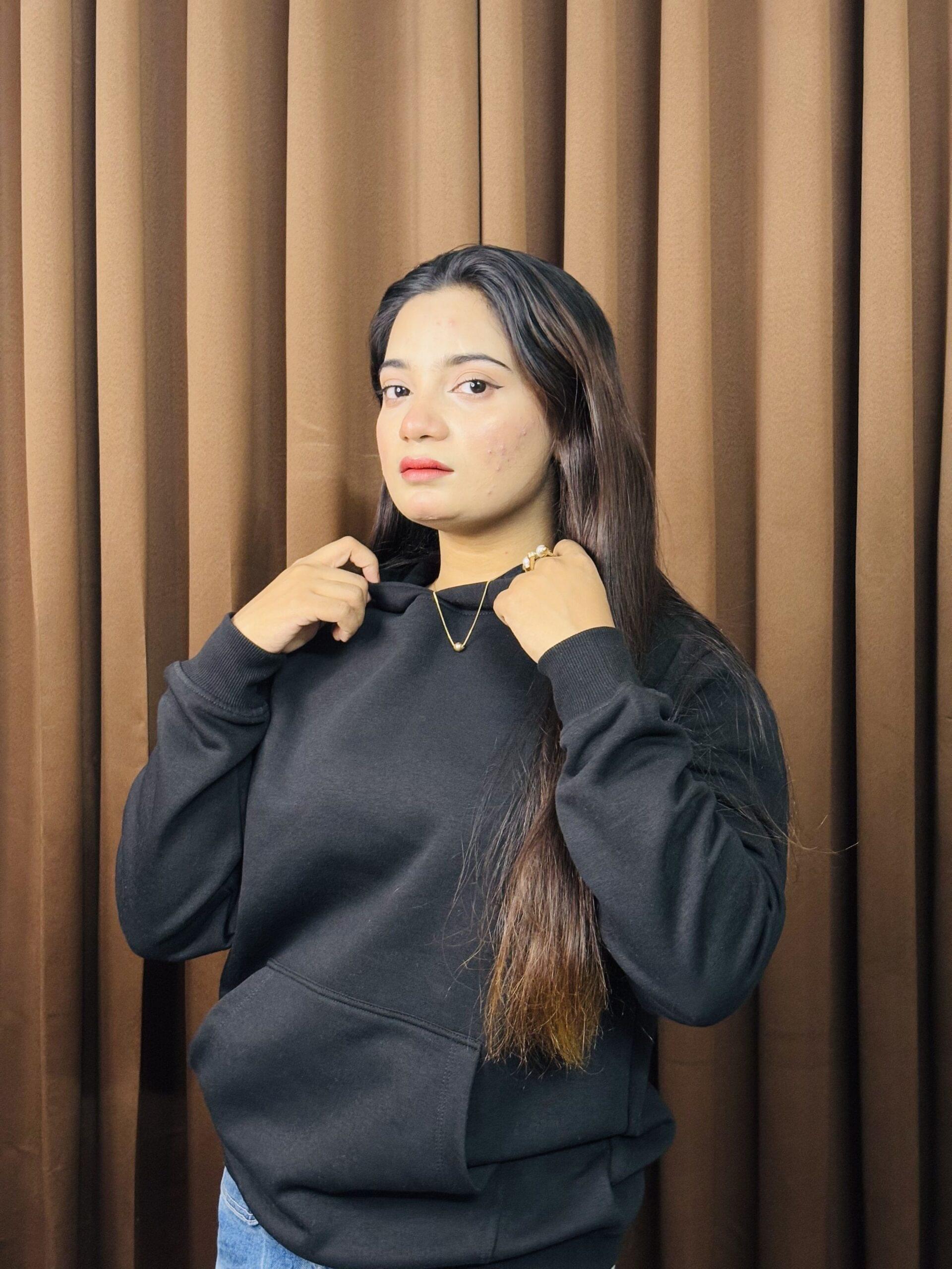 Unisex Solid Hoodie ( Black ) - Image 2