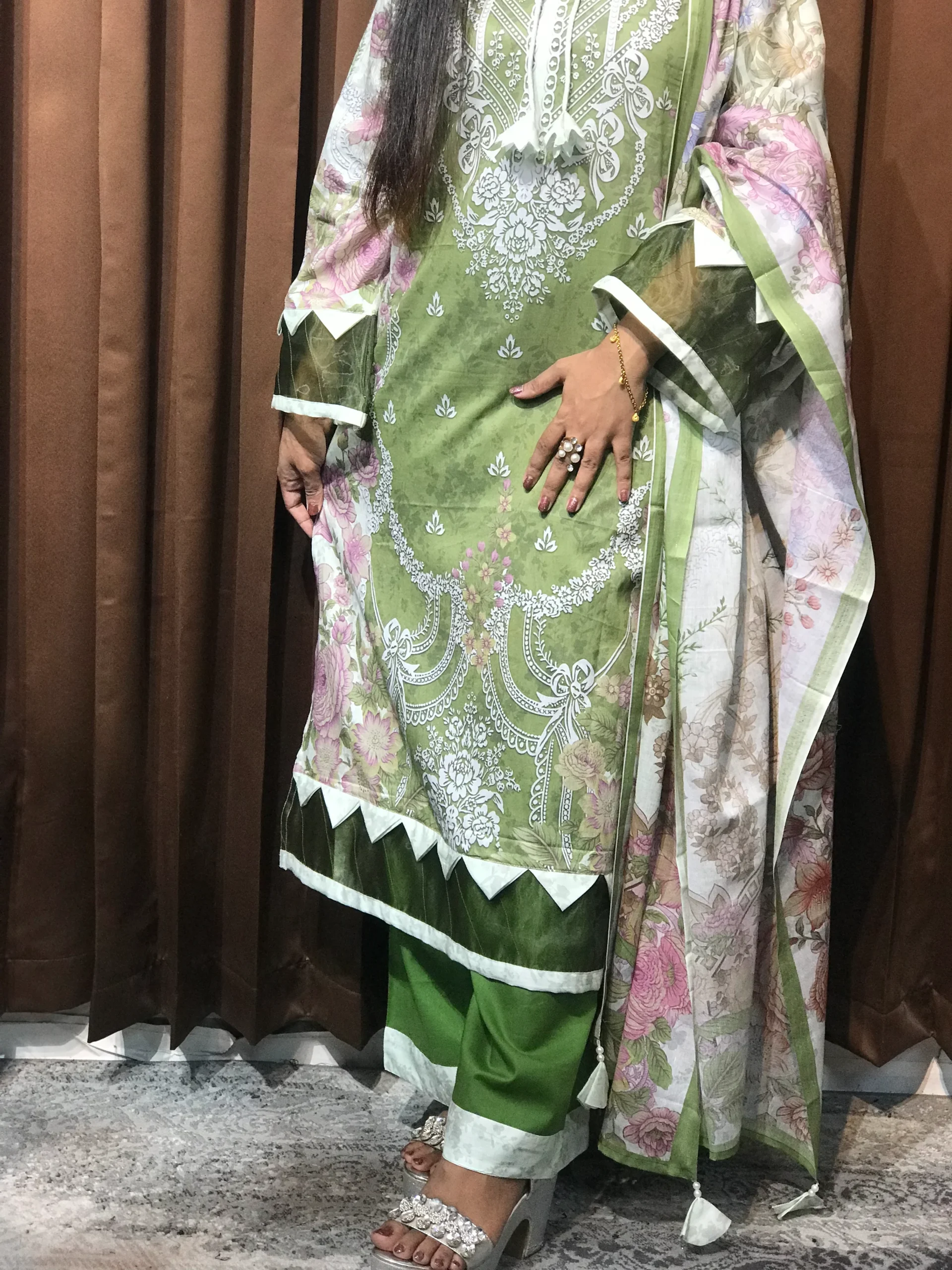 Pakistani Inspired Designer Cotton Dress - Image 3