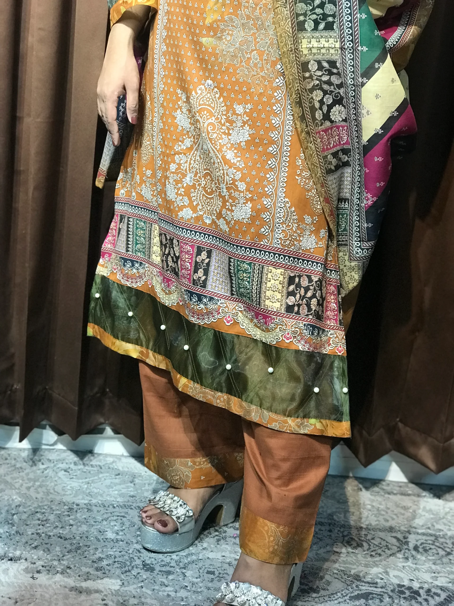 Pakistani Inspired Designer Cotton Dress - Image 3