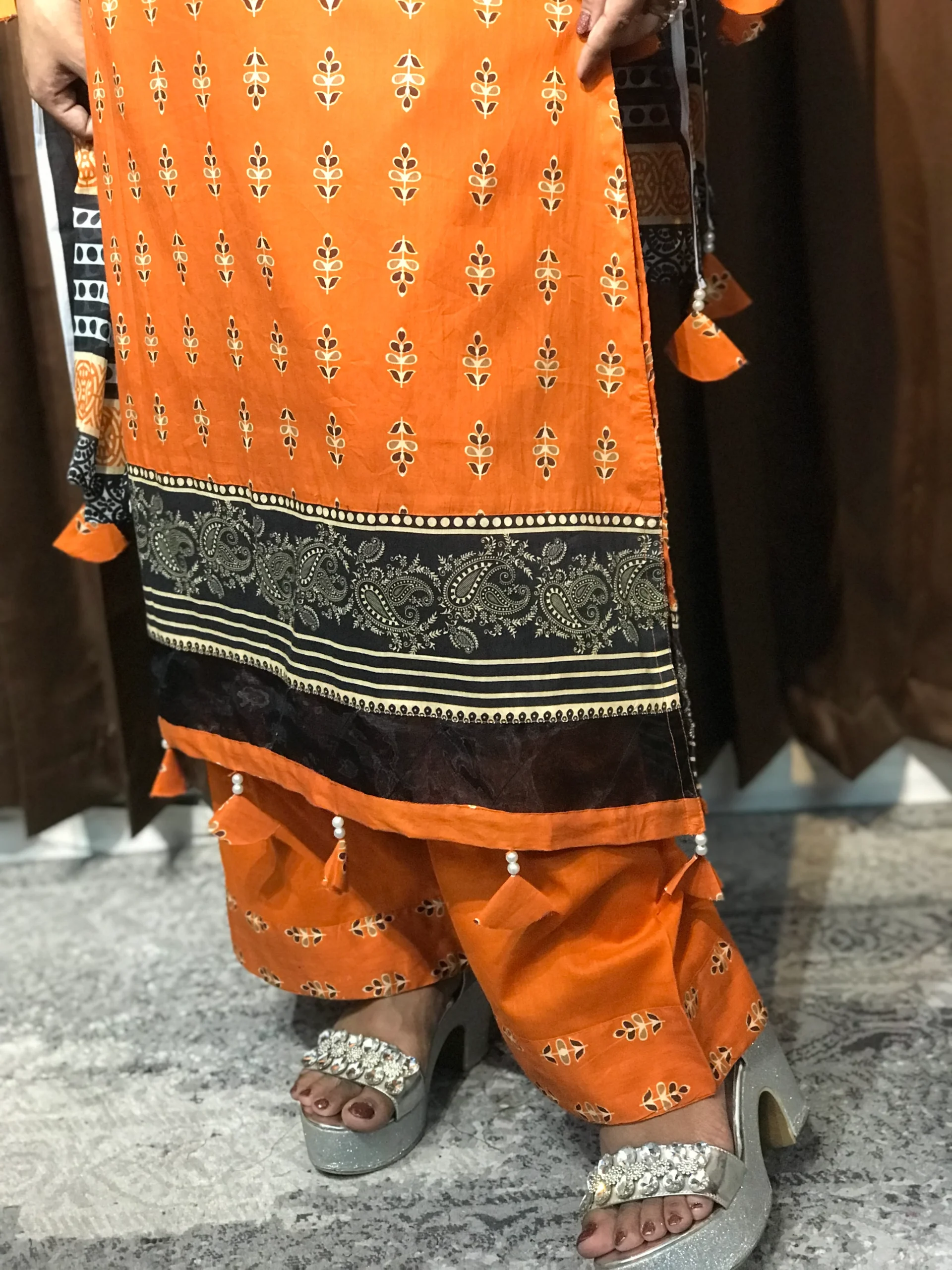 Pakistani Inspired Designer Cotton Dress - Image 3