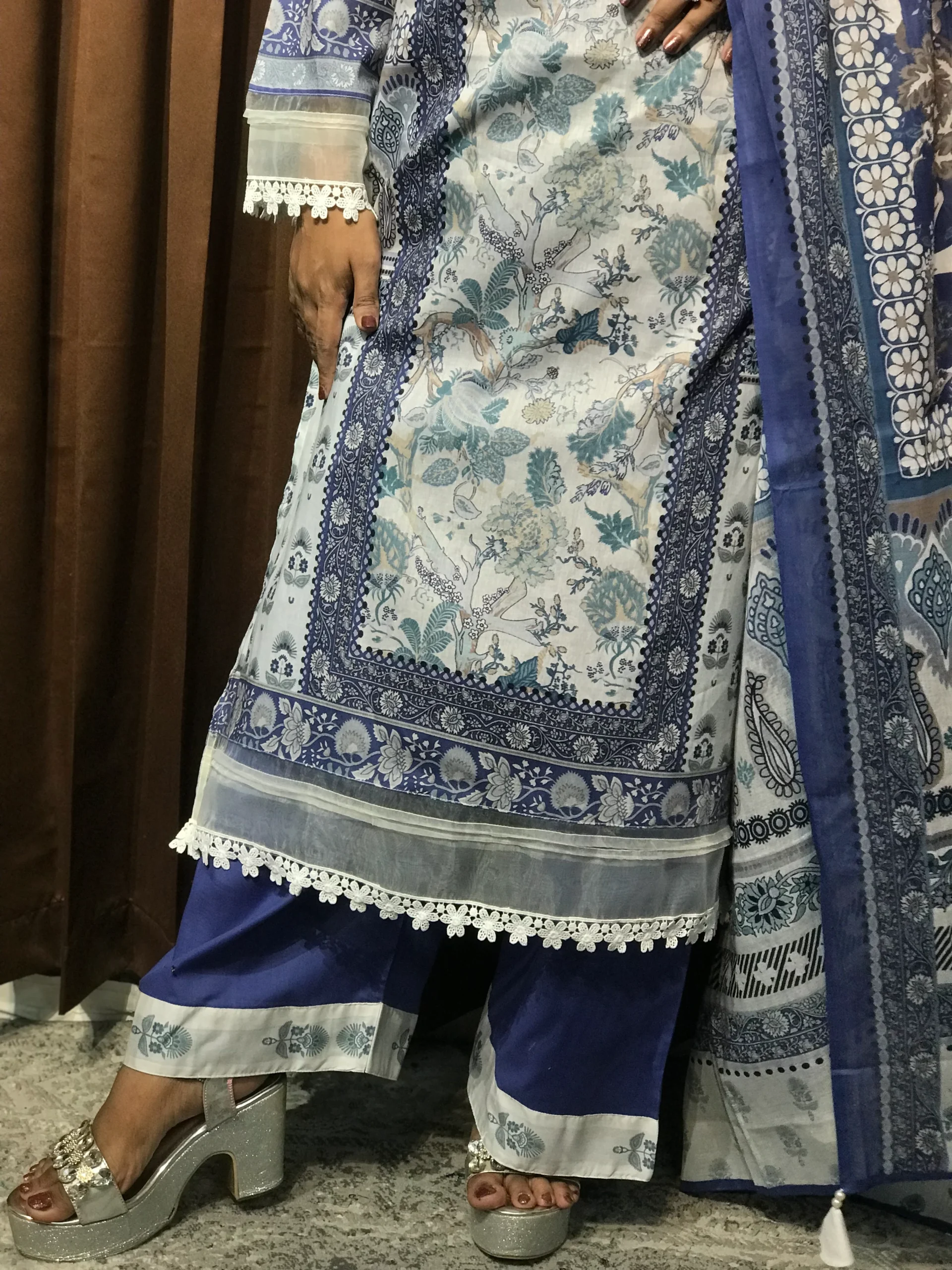 Pakistani Inspired Designer Cotton Dress - Image 3